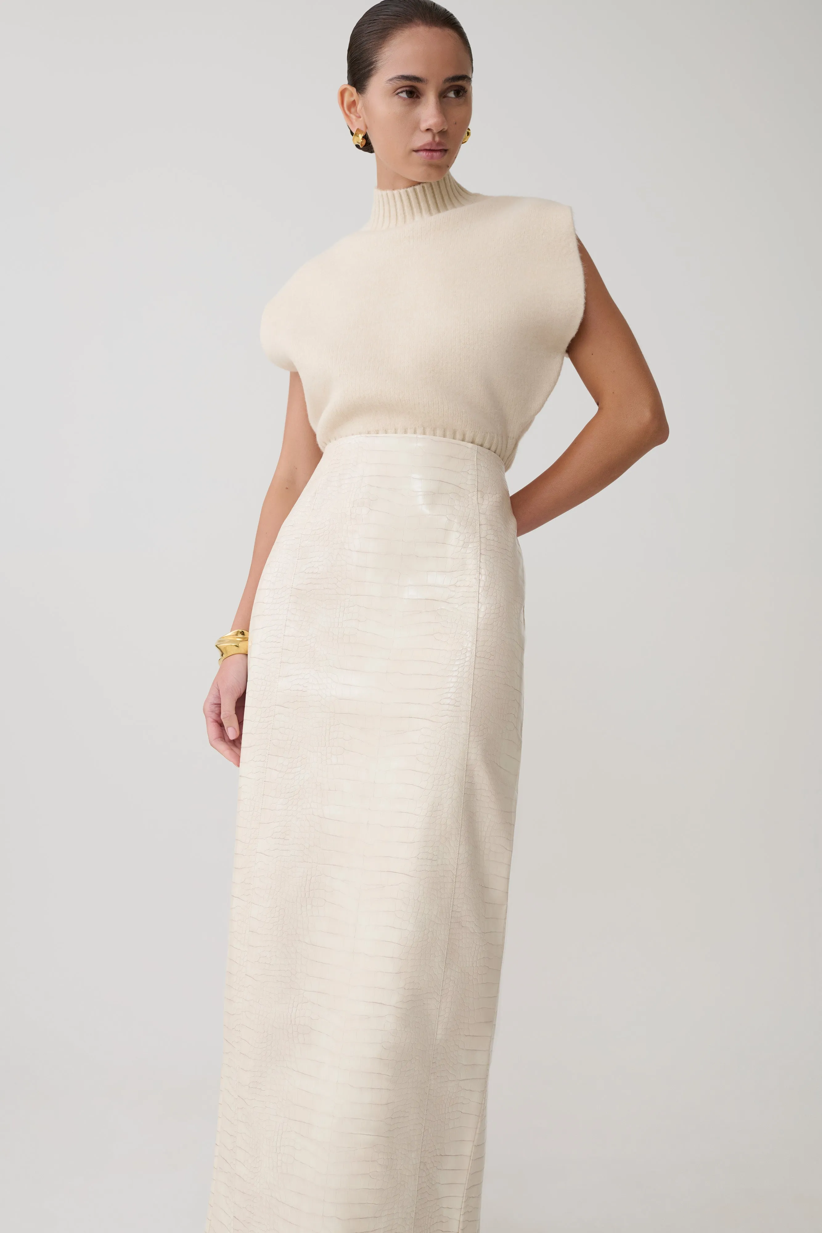 Niko Knit Oversized Top - Ivory sold by Meshki product image thumbnail 5