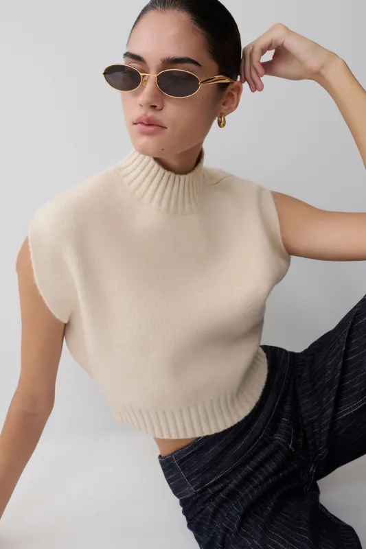 Niko Knit Oversized Top - Ivory made by Meshki