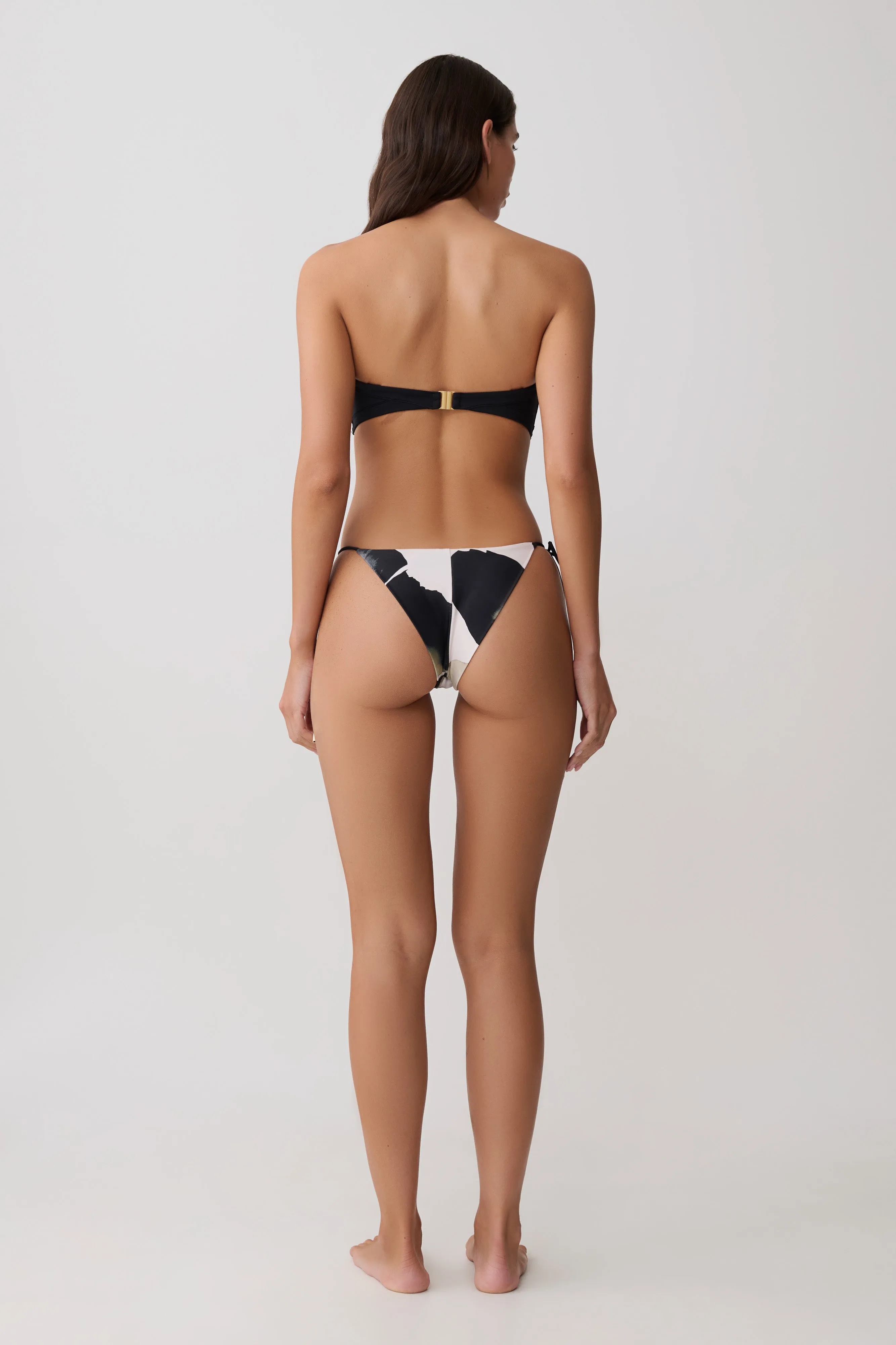 Blossom Side Tie Bikini Bottom - Ivory Oversized Floral Print sold by Meshki product image thumbnail 2