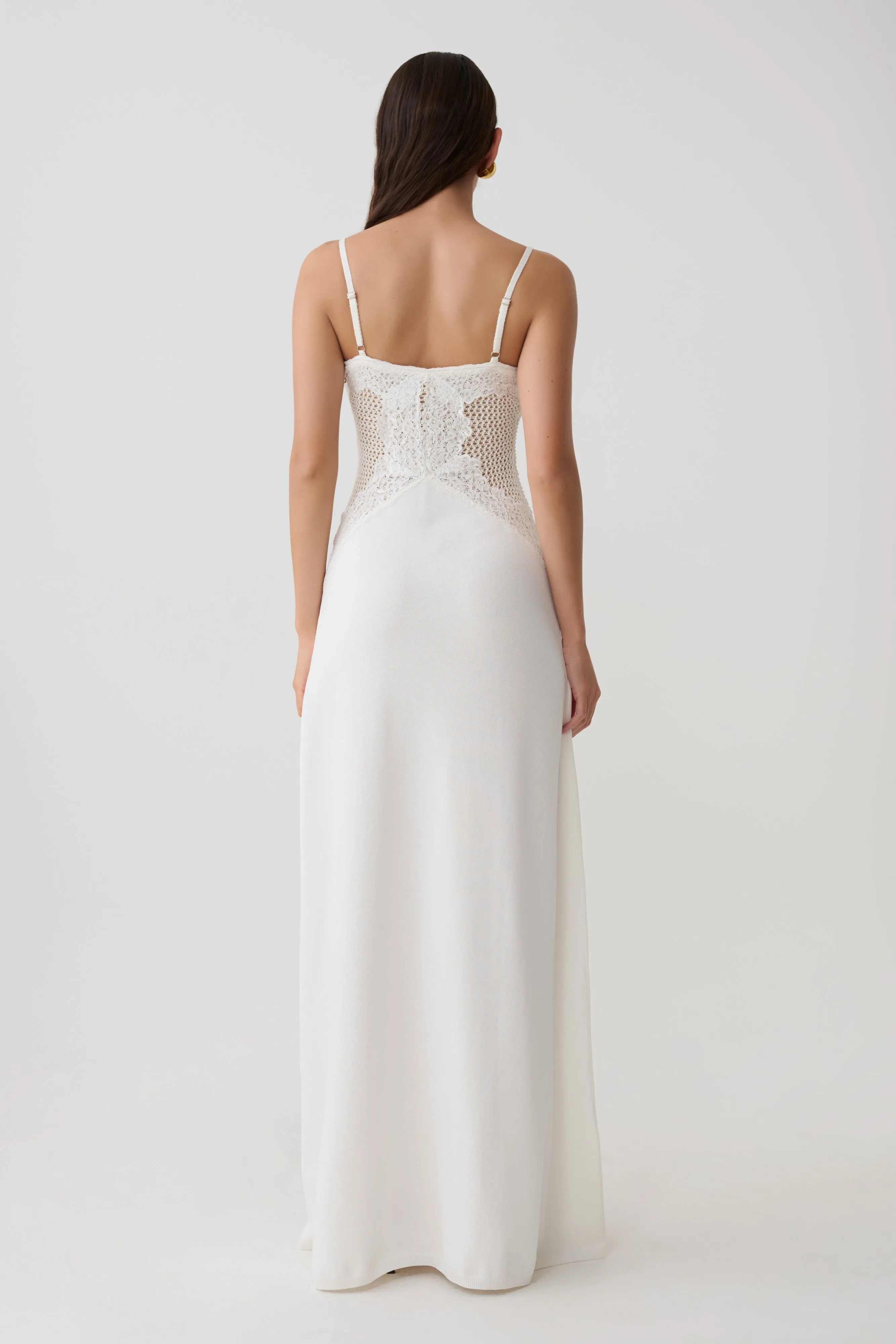 Bray Knit & Lace Maxi Dress - Ivory sold by Meshki product image thumbnail 2