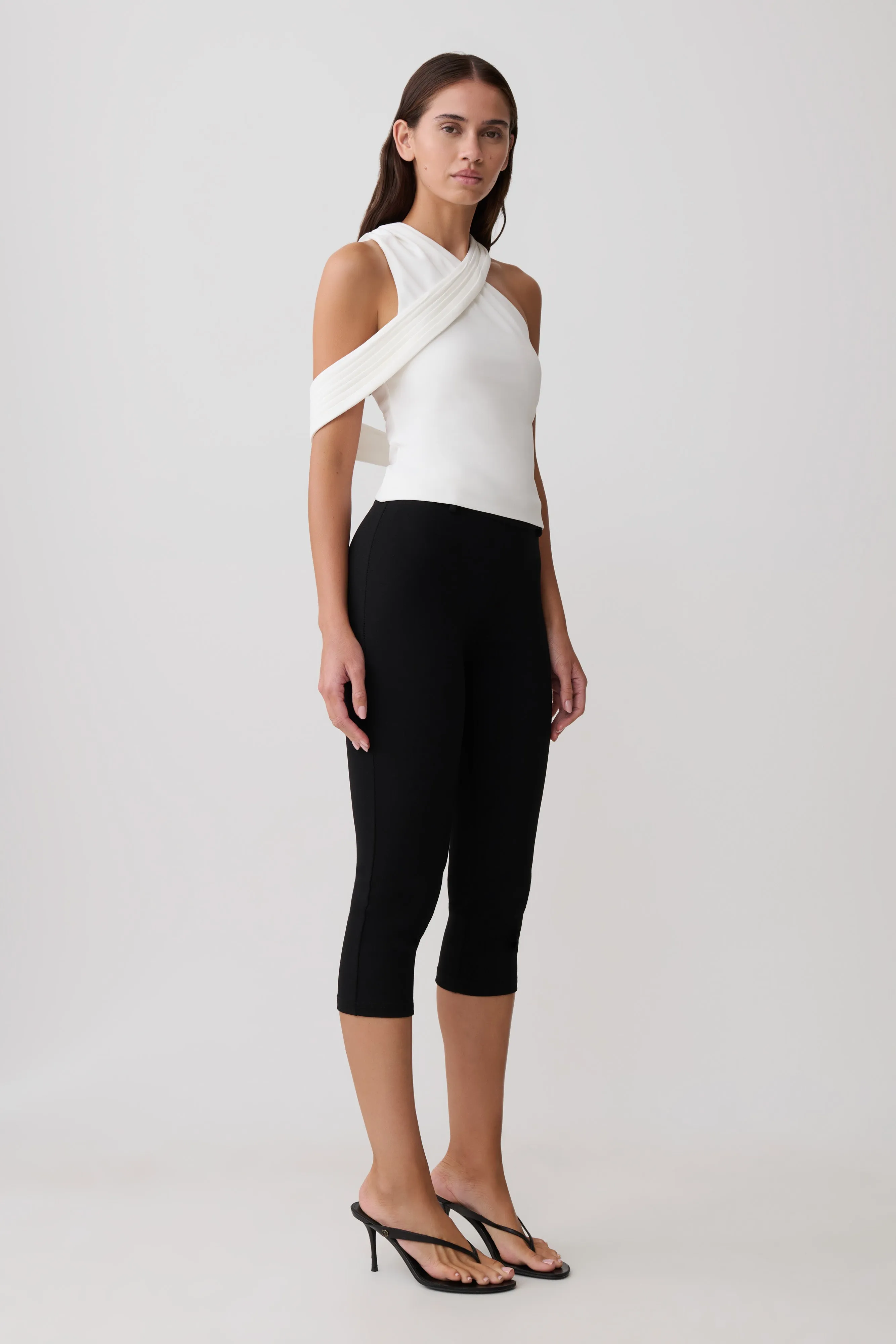 Sable Crossover Crepe Halter Top - White sold by Meshki product image thumbnail 4