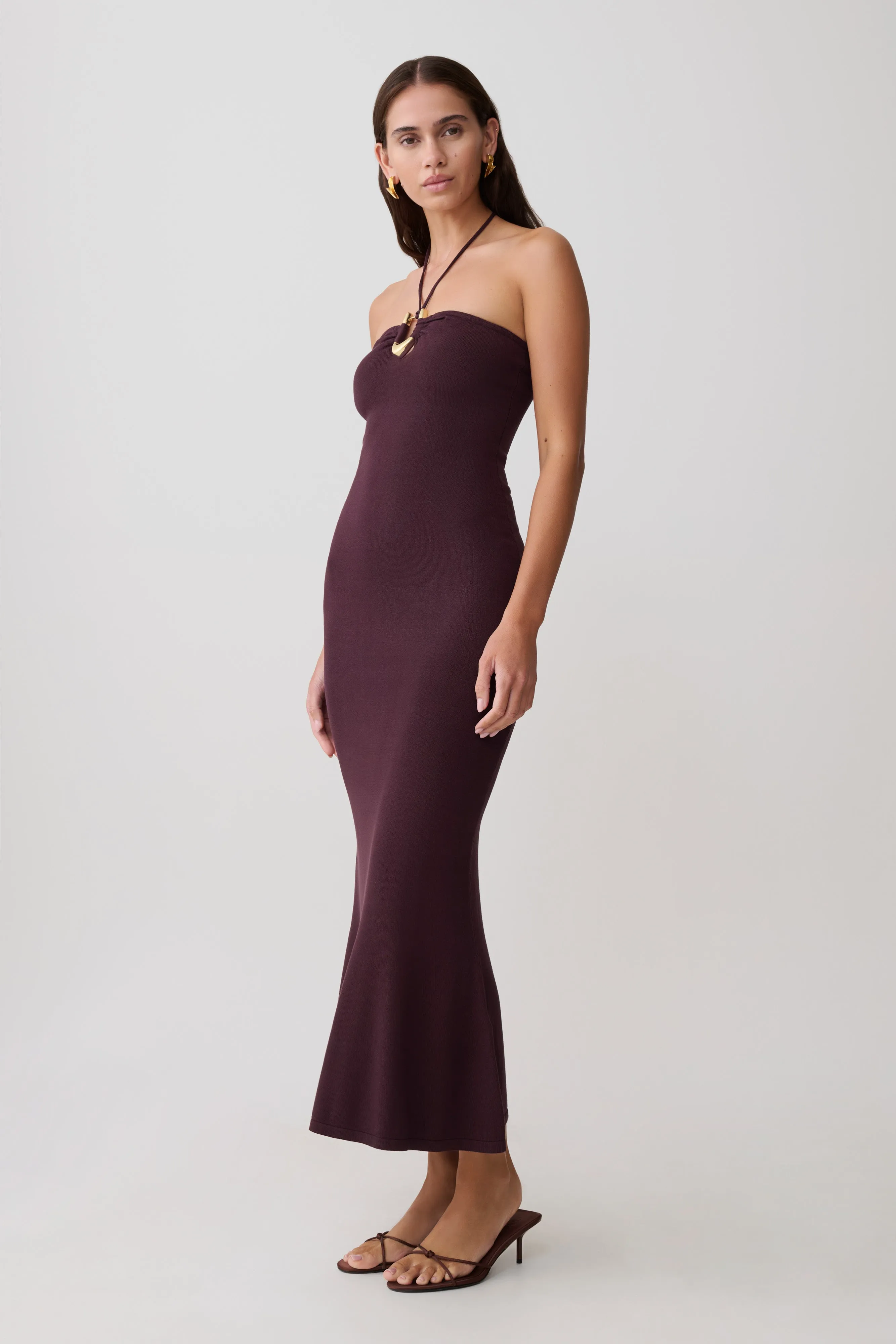 Dimitri Knit Midi Dress - Chocolate sold by Meshki product image thumbnail 4