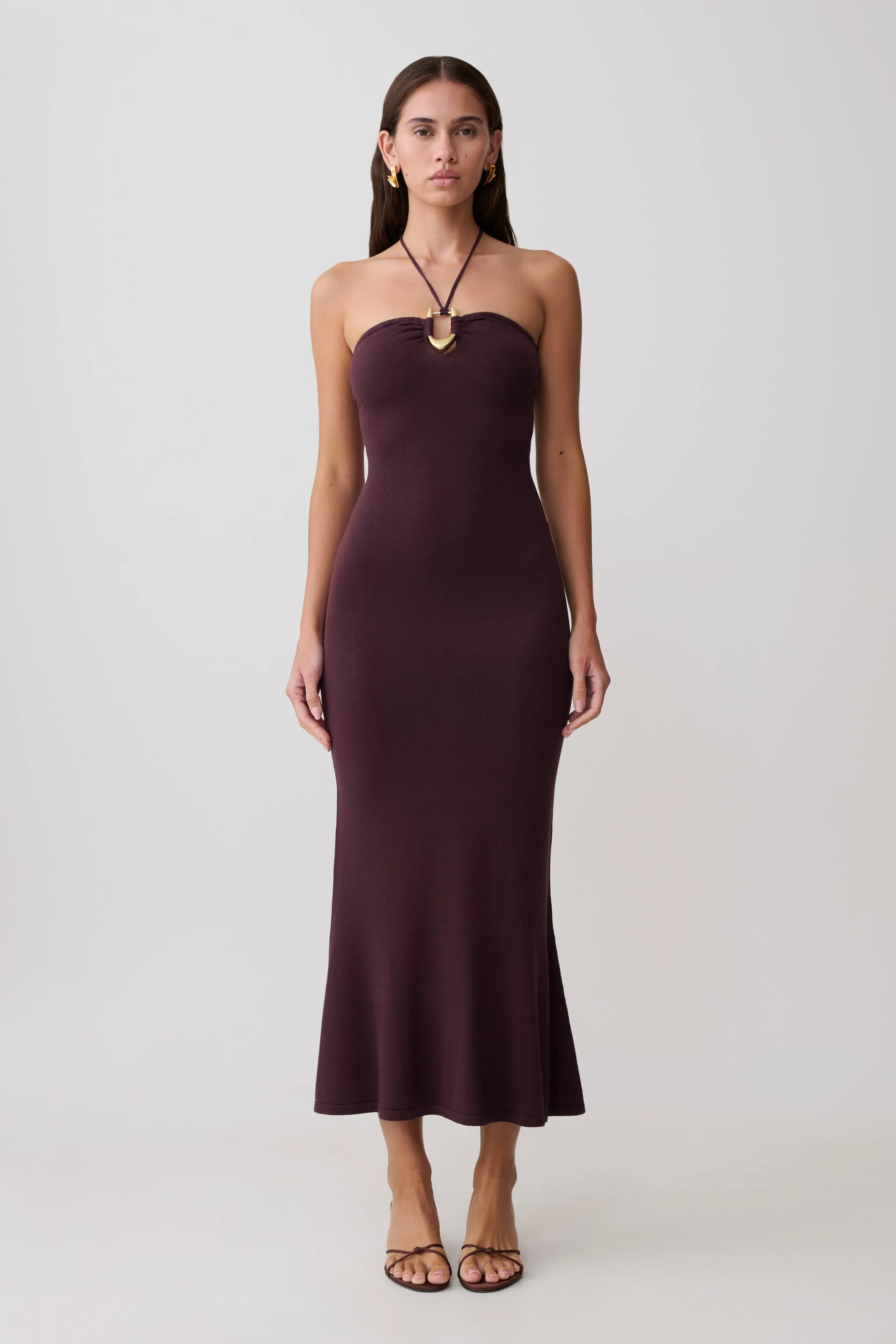 Dimitri Knit Midi Dress - Chocolate sold by Meshki product image thumbnail 5