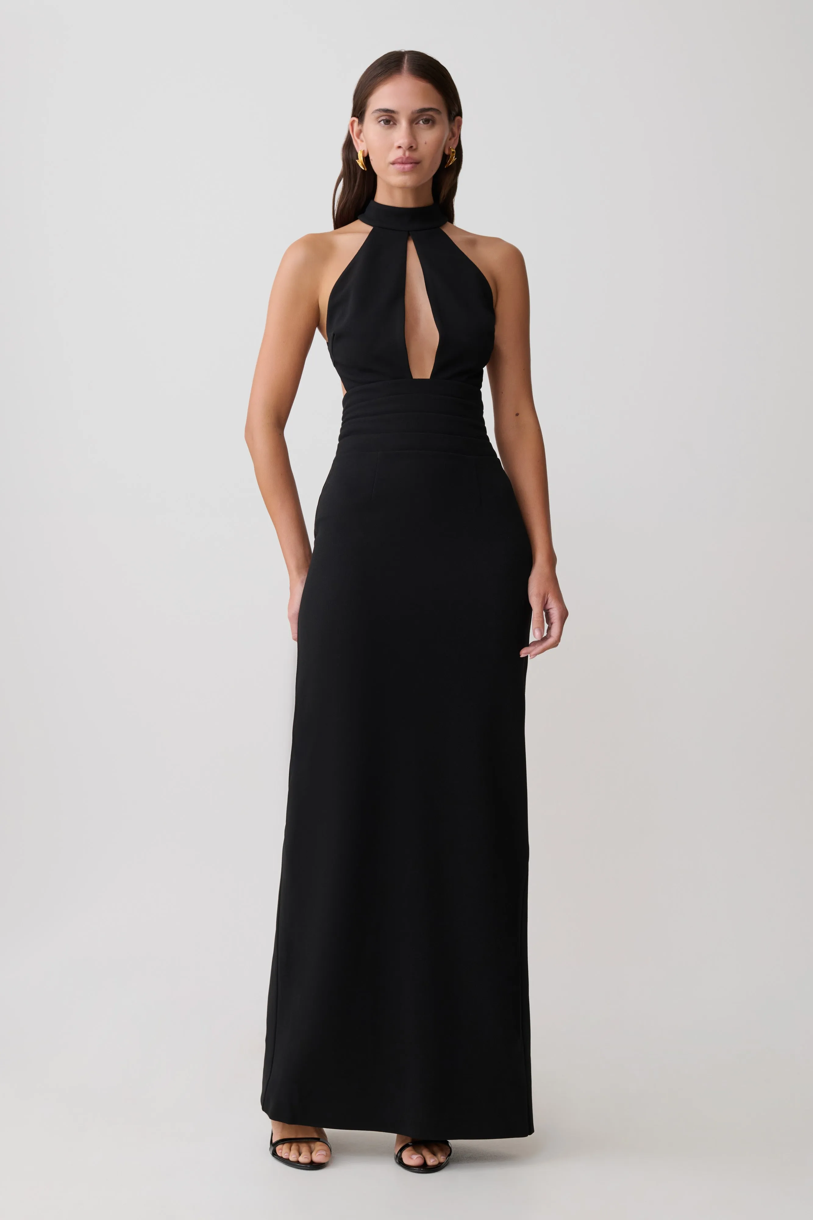 Elan Stretch Crepe Maxi Dress - Black sold by Meshki product image thumbnail 4