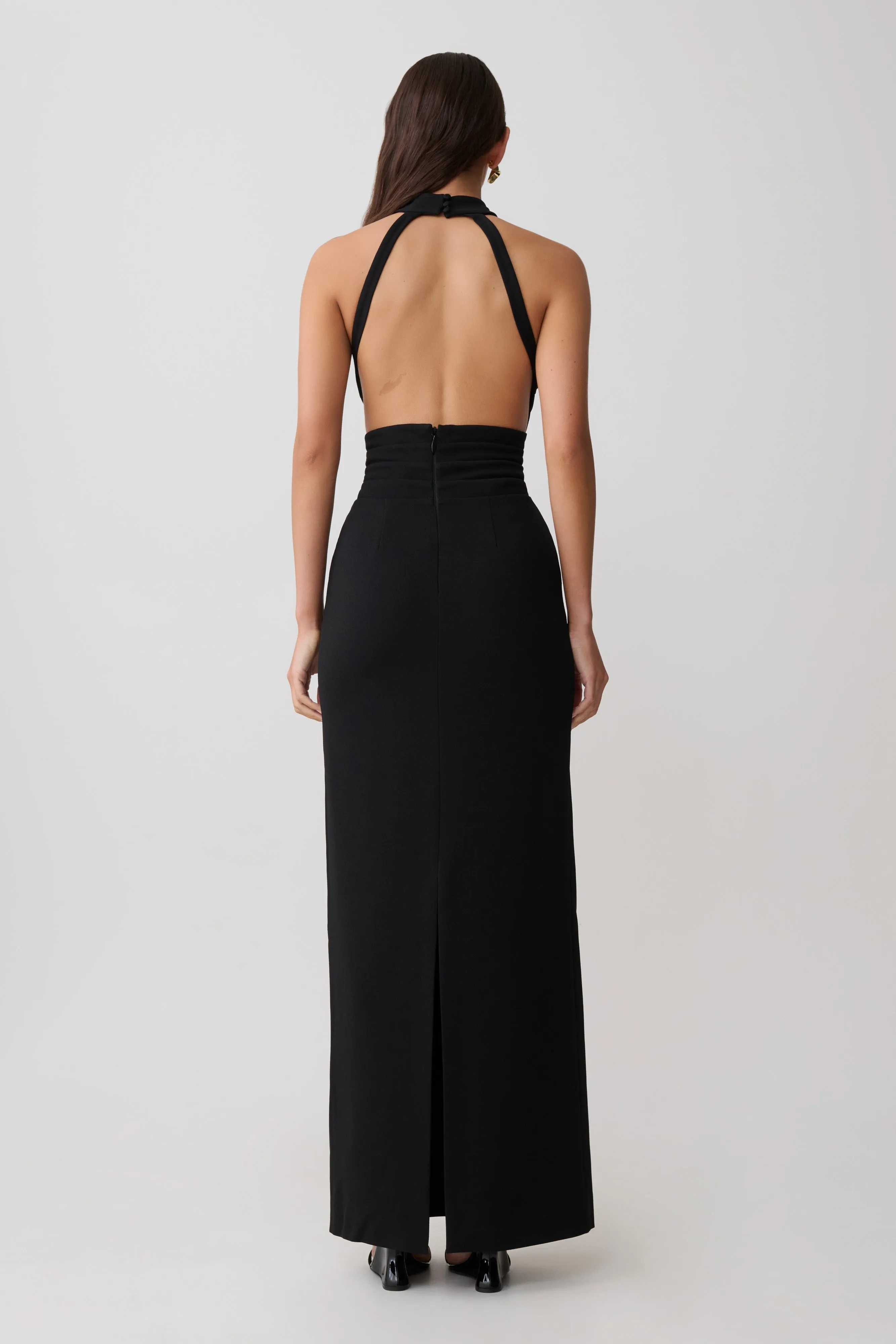 Elan Stretch Crepe Maxi Dress - Black sold by Meshki product image thumbnail 2