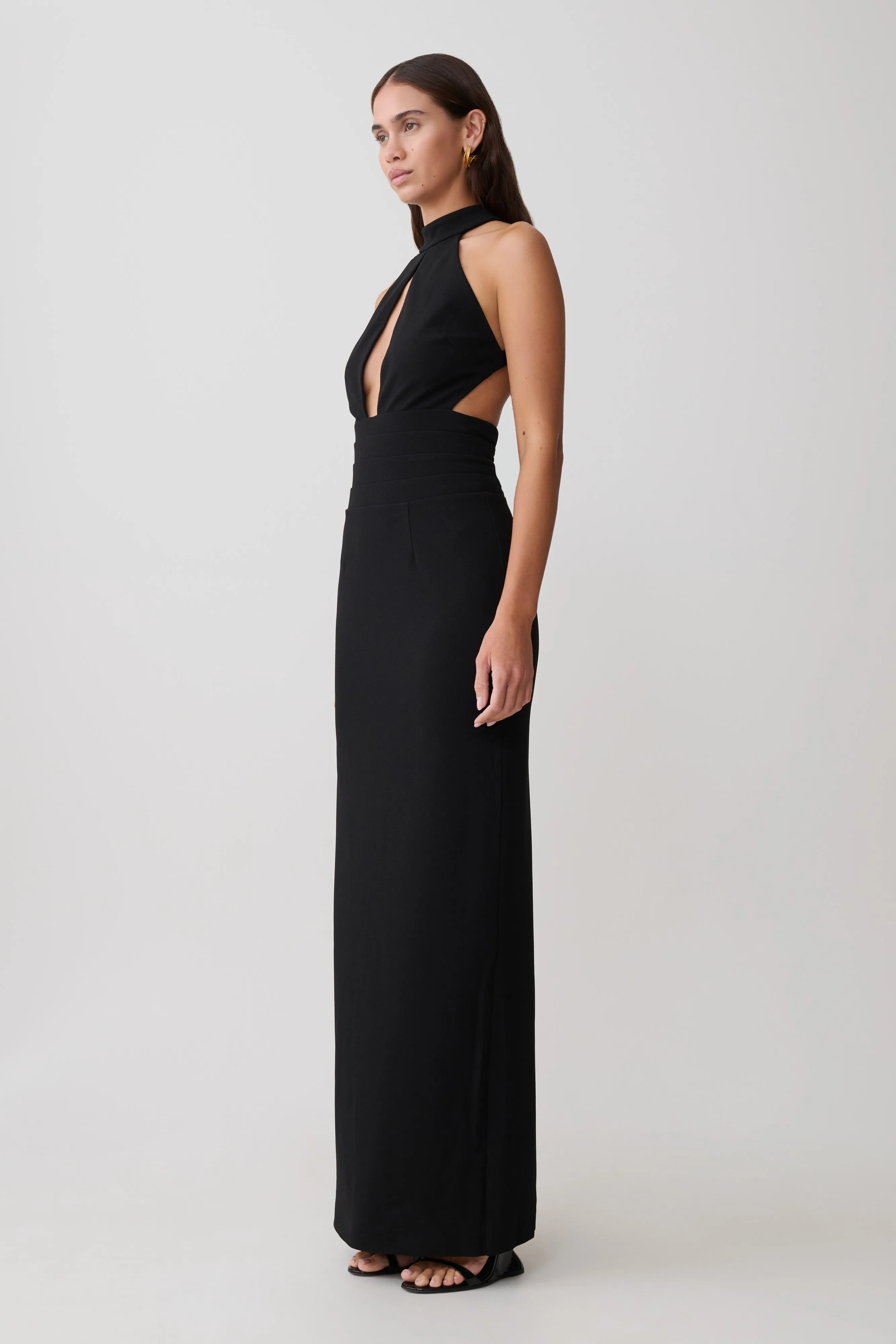 Elan Stretch Crepe Maxi Dress - Black sold by Meshki product image thumbnail 3