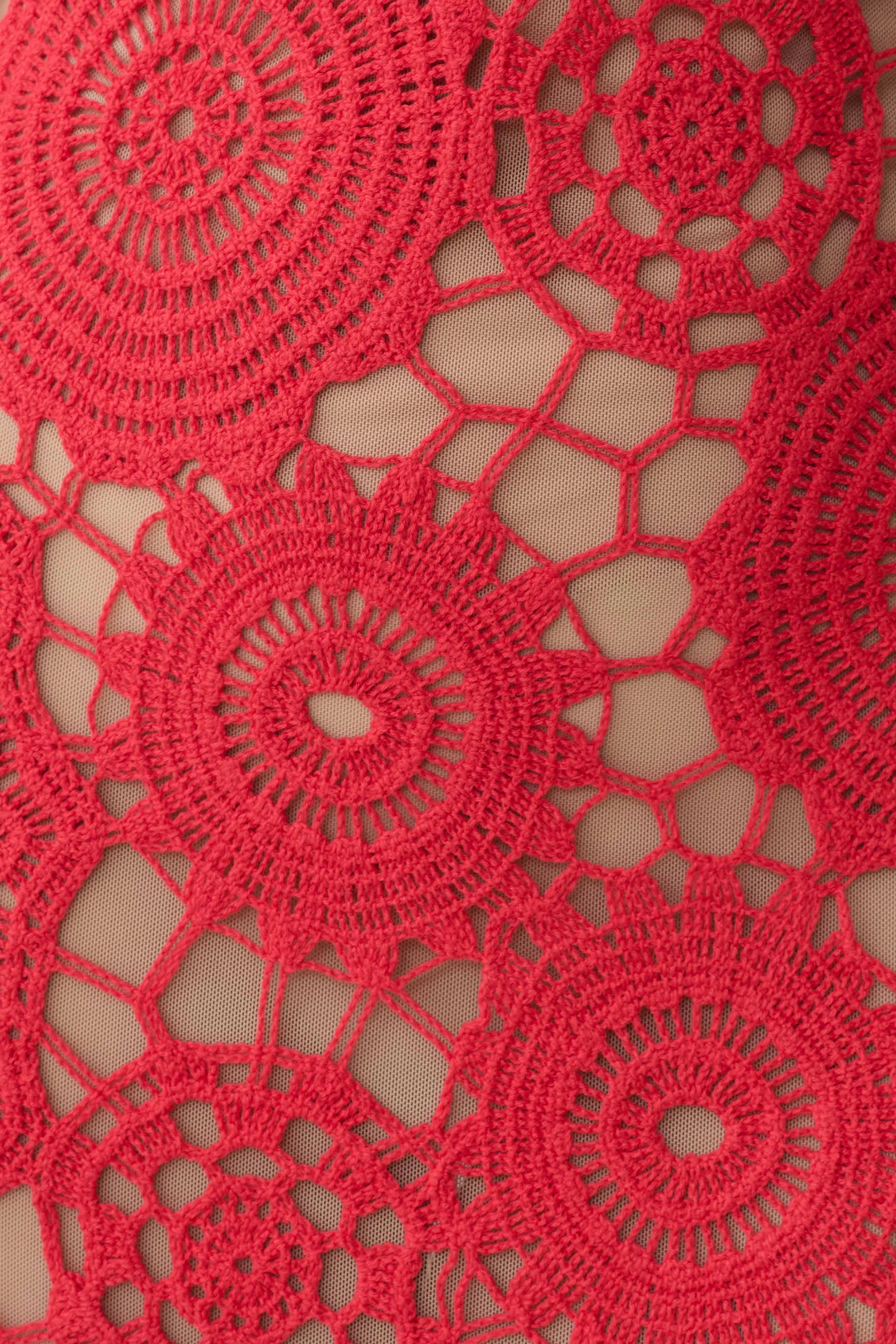 Delta Crochet Halter Midi Dress - Red sold by Meshki product image thumbnail 4