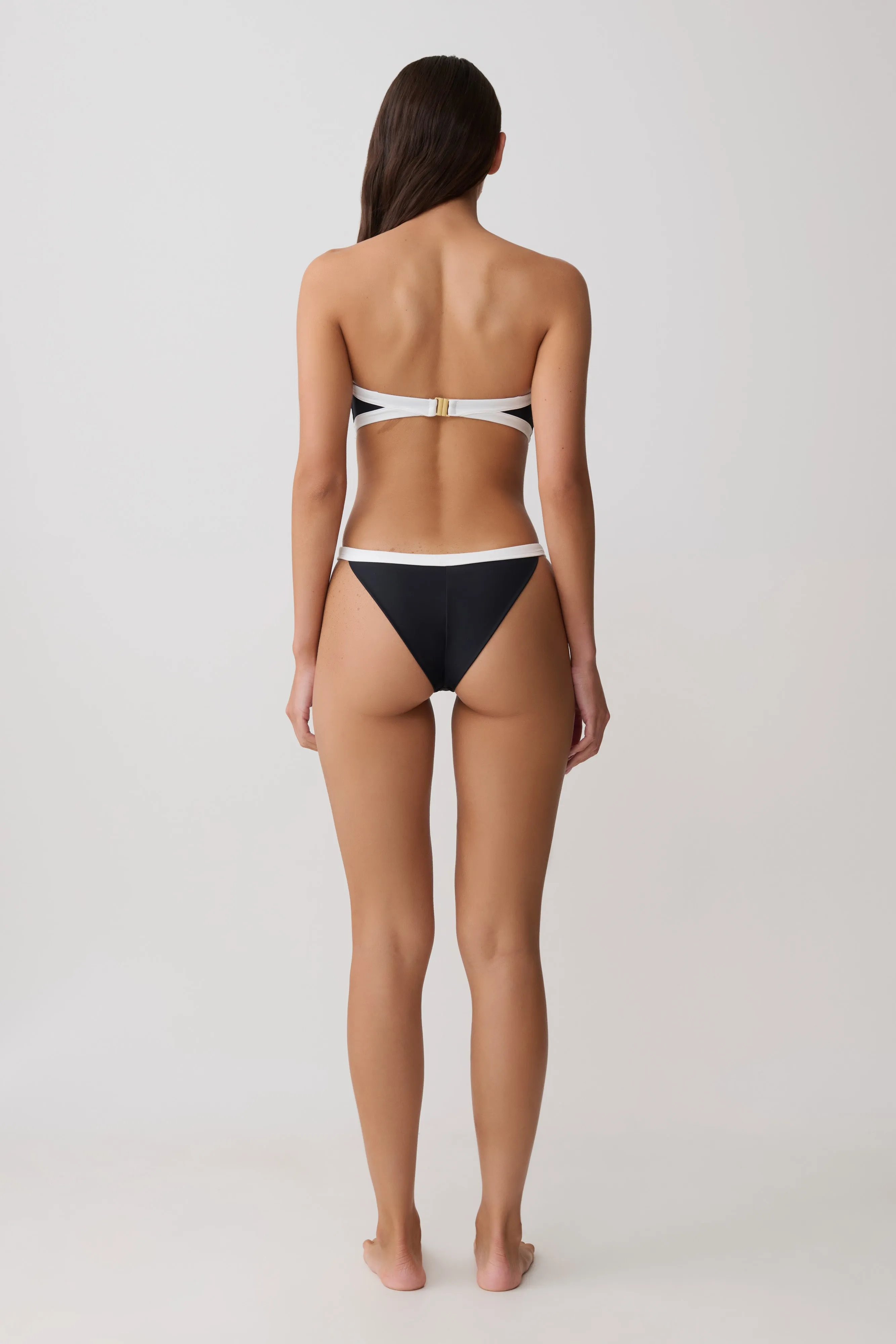 Isla Thong Bikini Bottom - Black/White sold by Meshki product image thumbnail 2