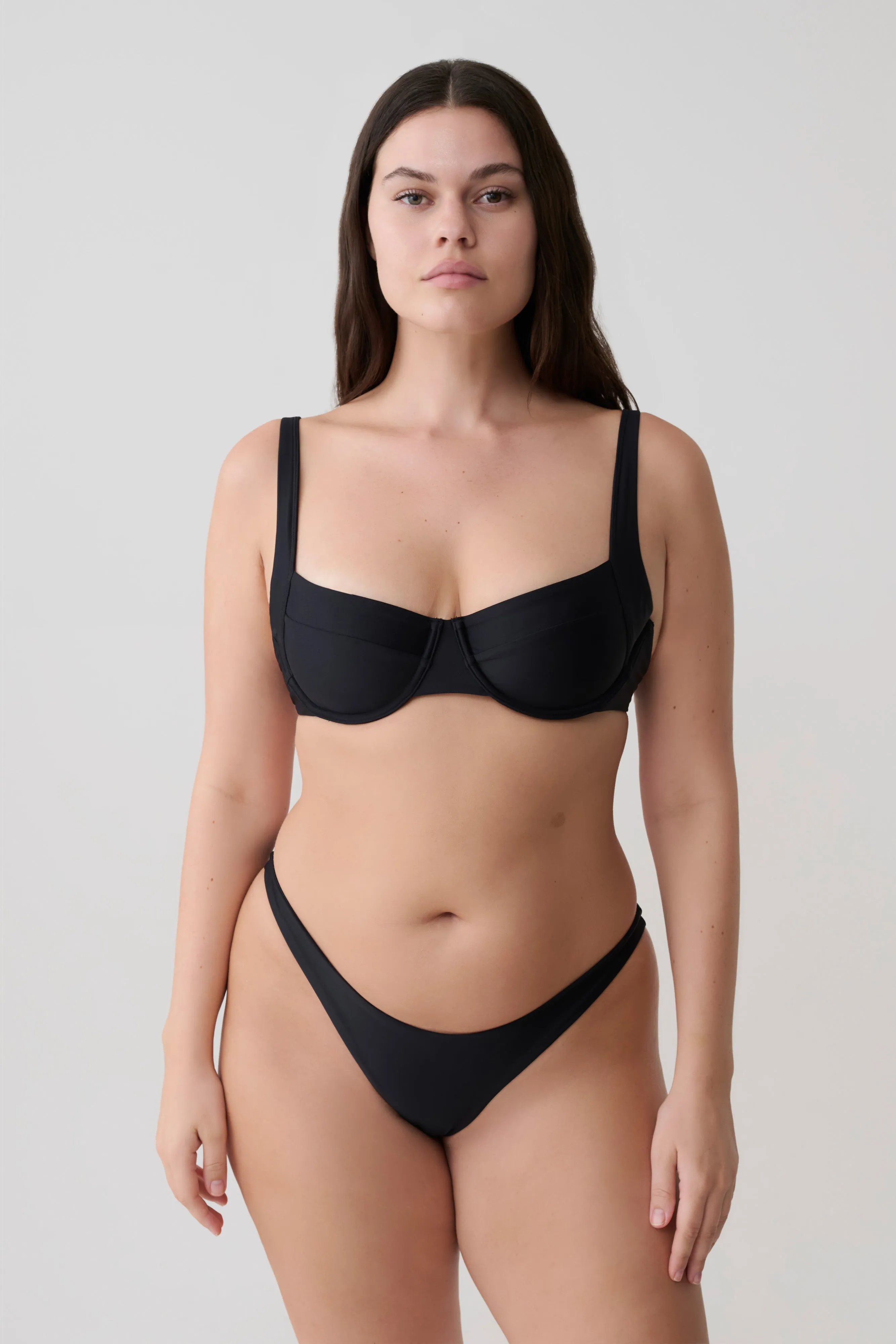 Abra Underwire Apex Bikini Top - Black sold by Meshki product image thumbnail 2
