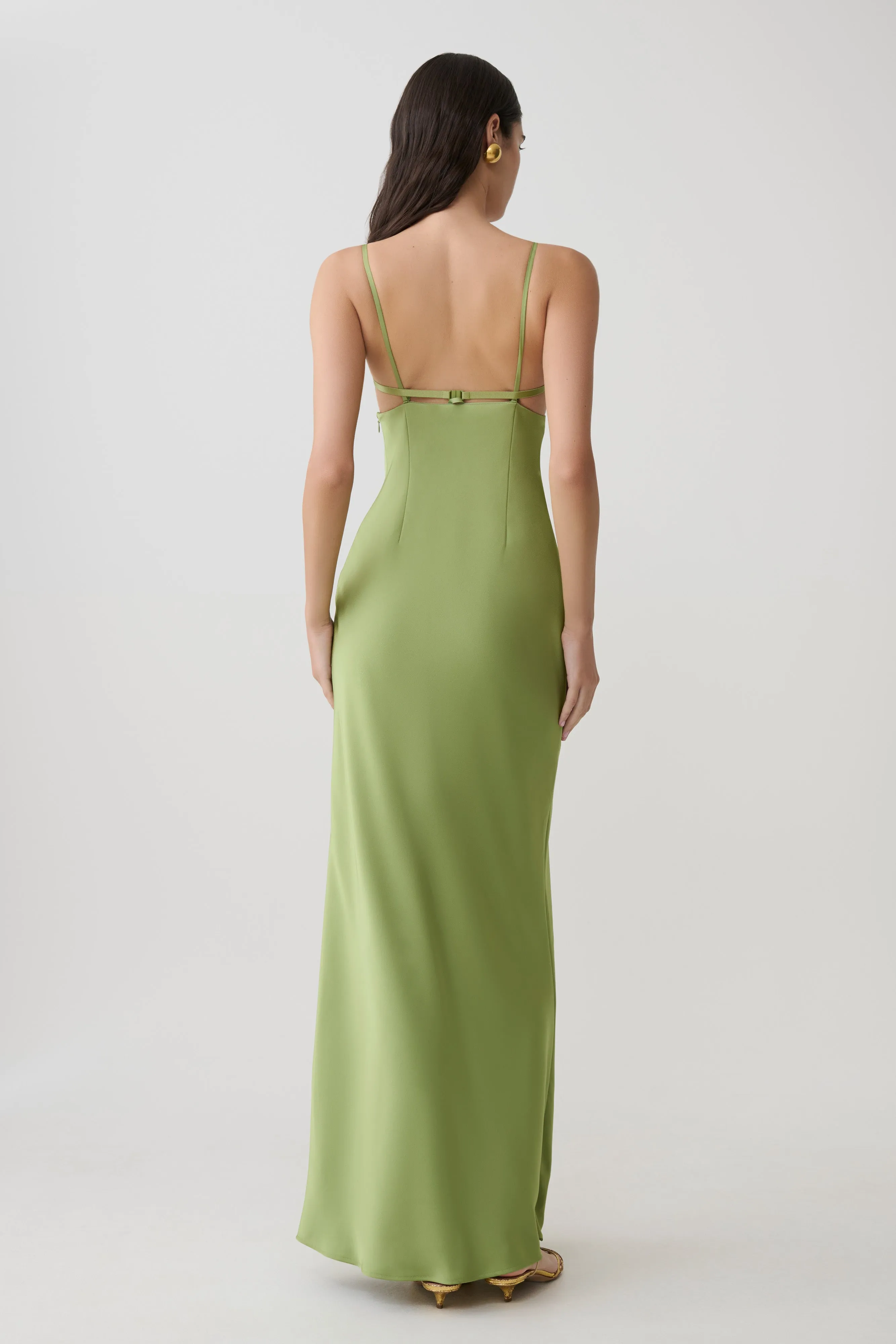 Fiorella Embellished Satin Maxi Dress - Pistachio sold by Meshki product image thumbnail 2