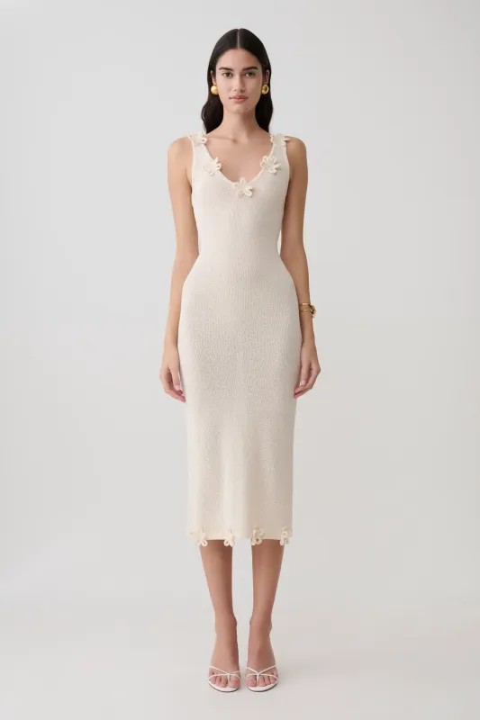 Rachael Knit Midi Dress - Nude made by Meshki
