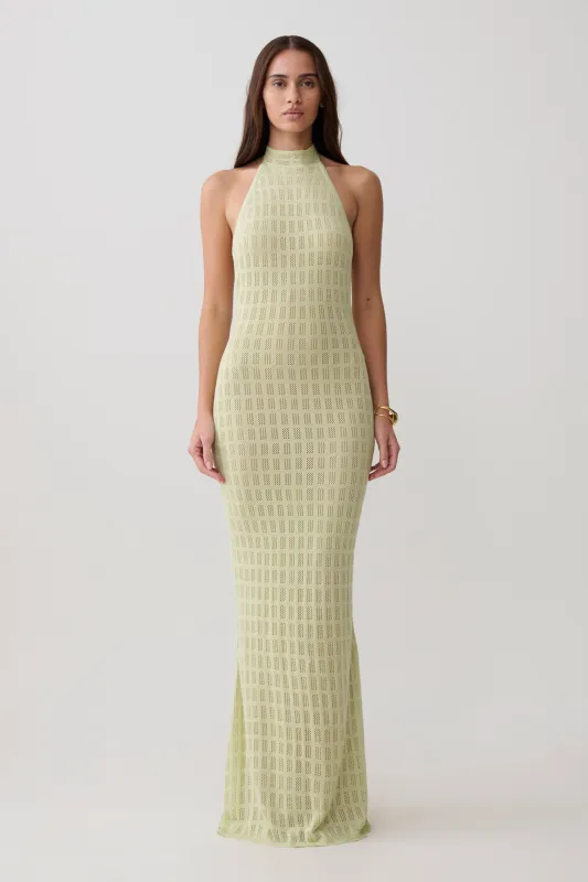 Hayley Halter Knit Maxi Dress - Seafoam made by Meshki