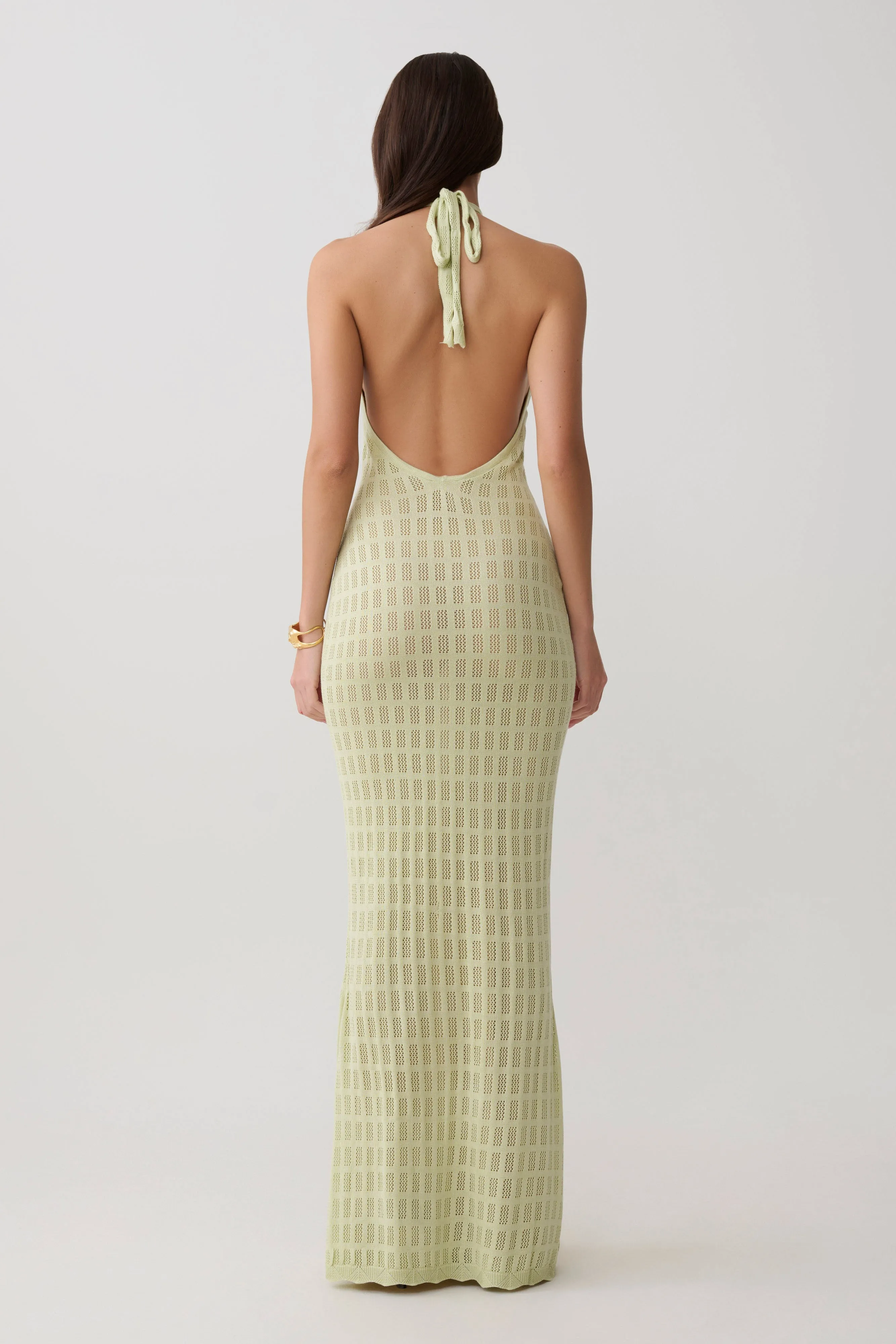 Hayley Halter Knit Maxi Dress - Seafoam sold by Meshki product image thumbnail 2