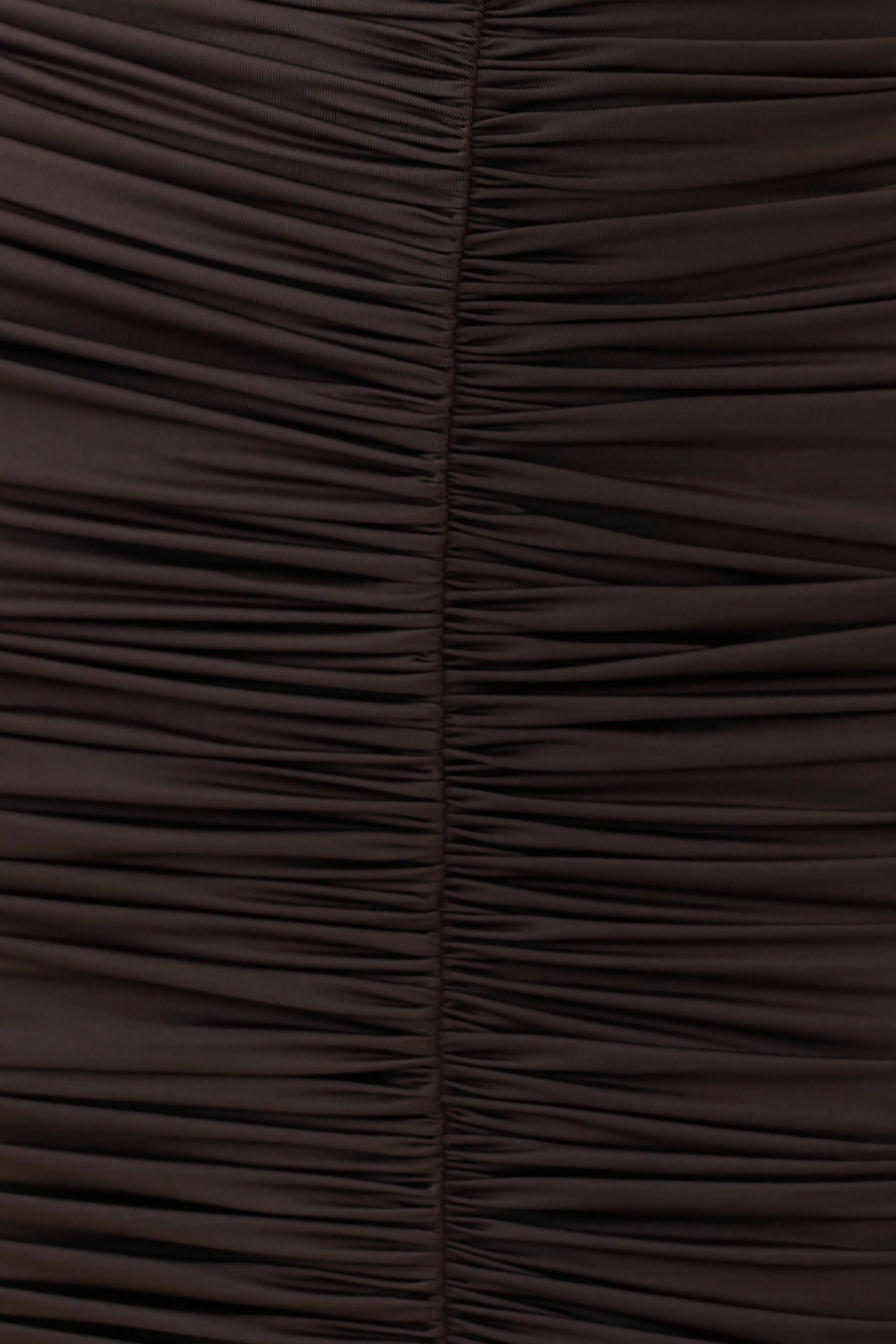 Alphine Gathered Short Sleeve Mini Dress - Chocolate sold by Meshki product image thumbnail 5