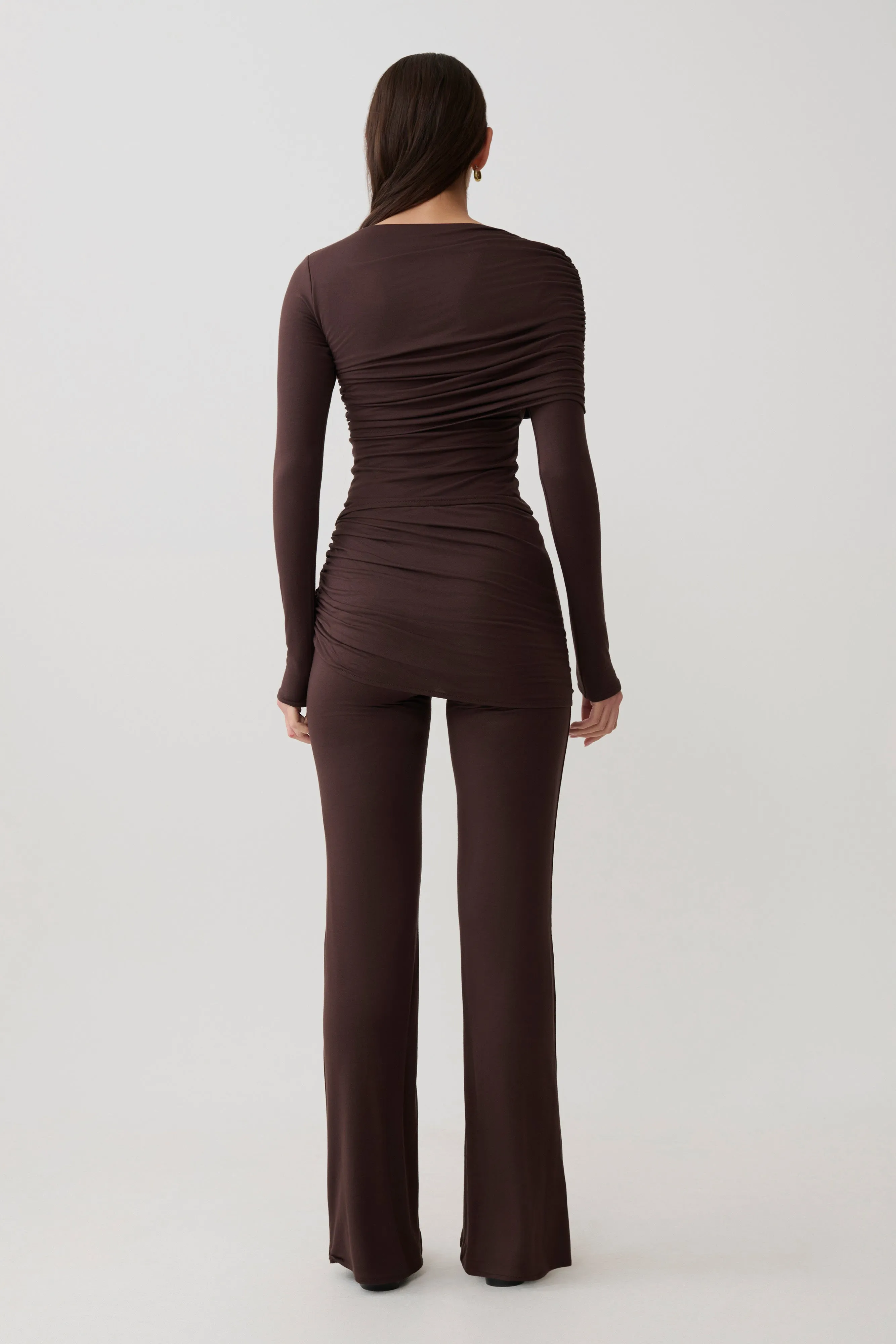 Keaton Modal Long Sleeve Overlay Top - Espresso sold by Meshki product image thumbnail 5