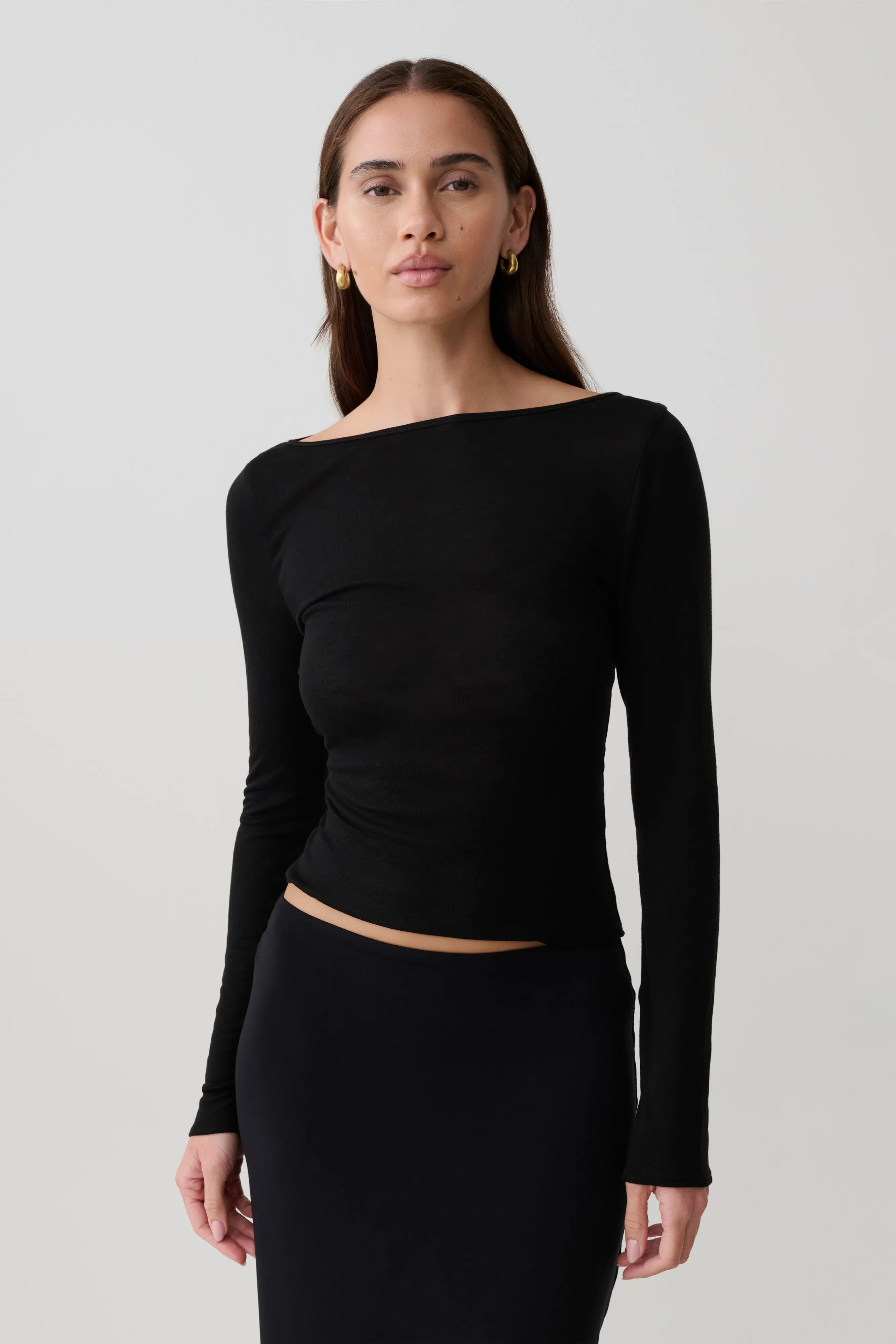 Coraline Long Sleeve Sheer Top - Black sold by Meshki