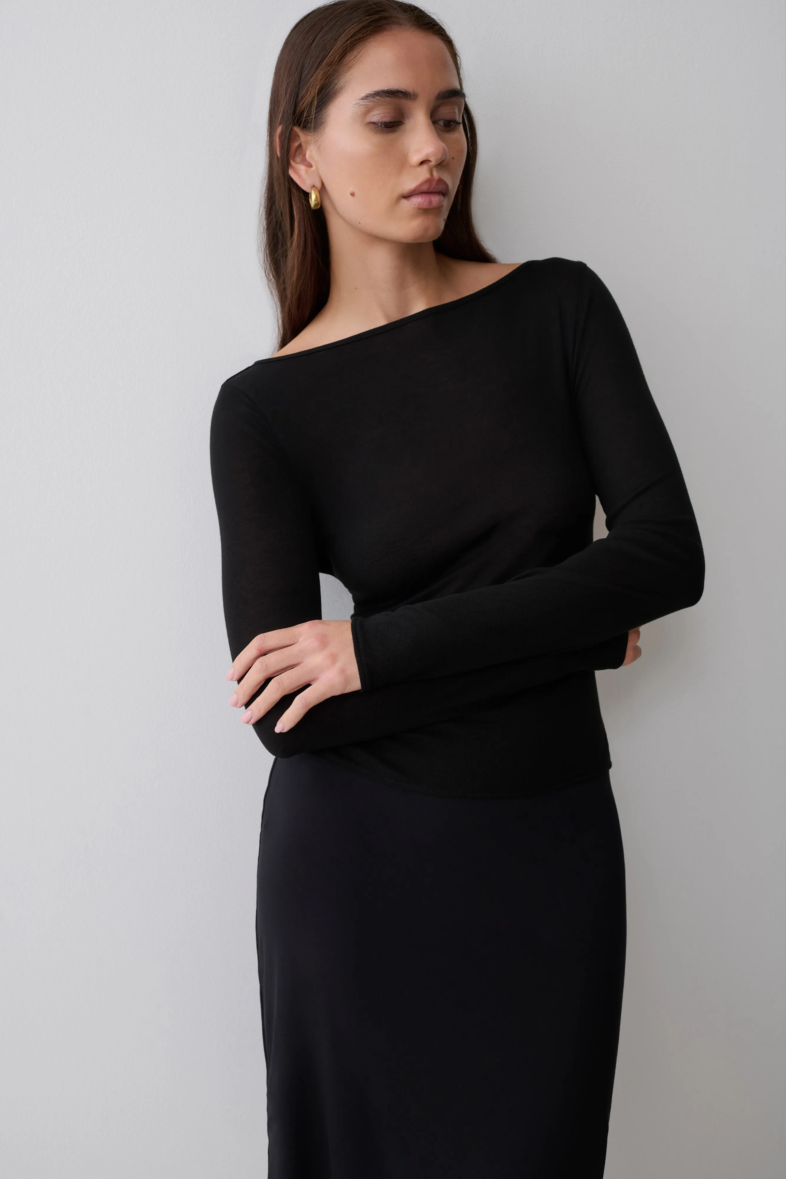 Coraline Long Sleeve Sheer Top - Black sold by Meshki product image thumbnail 3