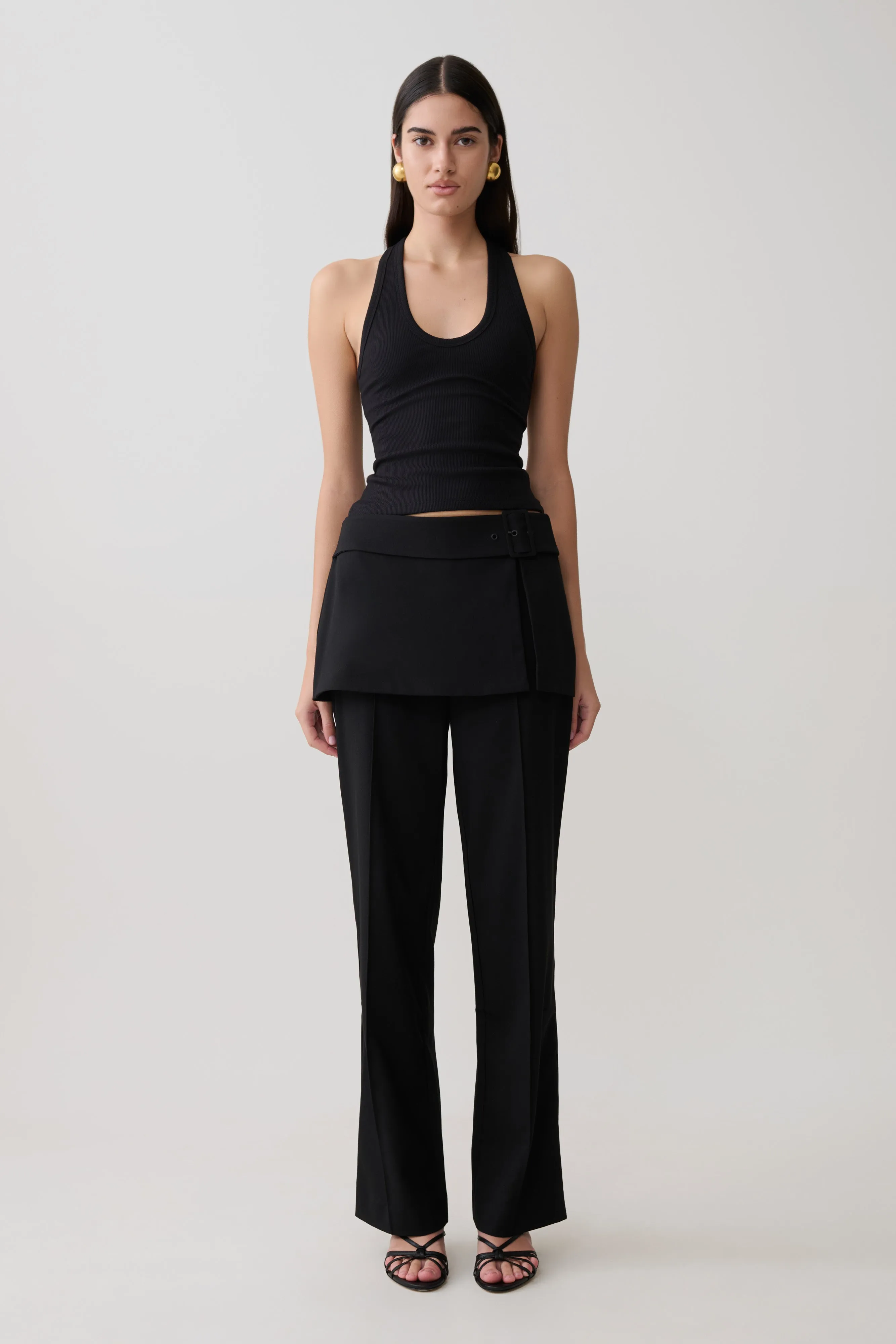 Actress Ribbed Tank - Black sold by Meshki product image thumbnail 4