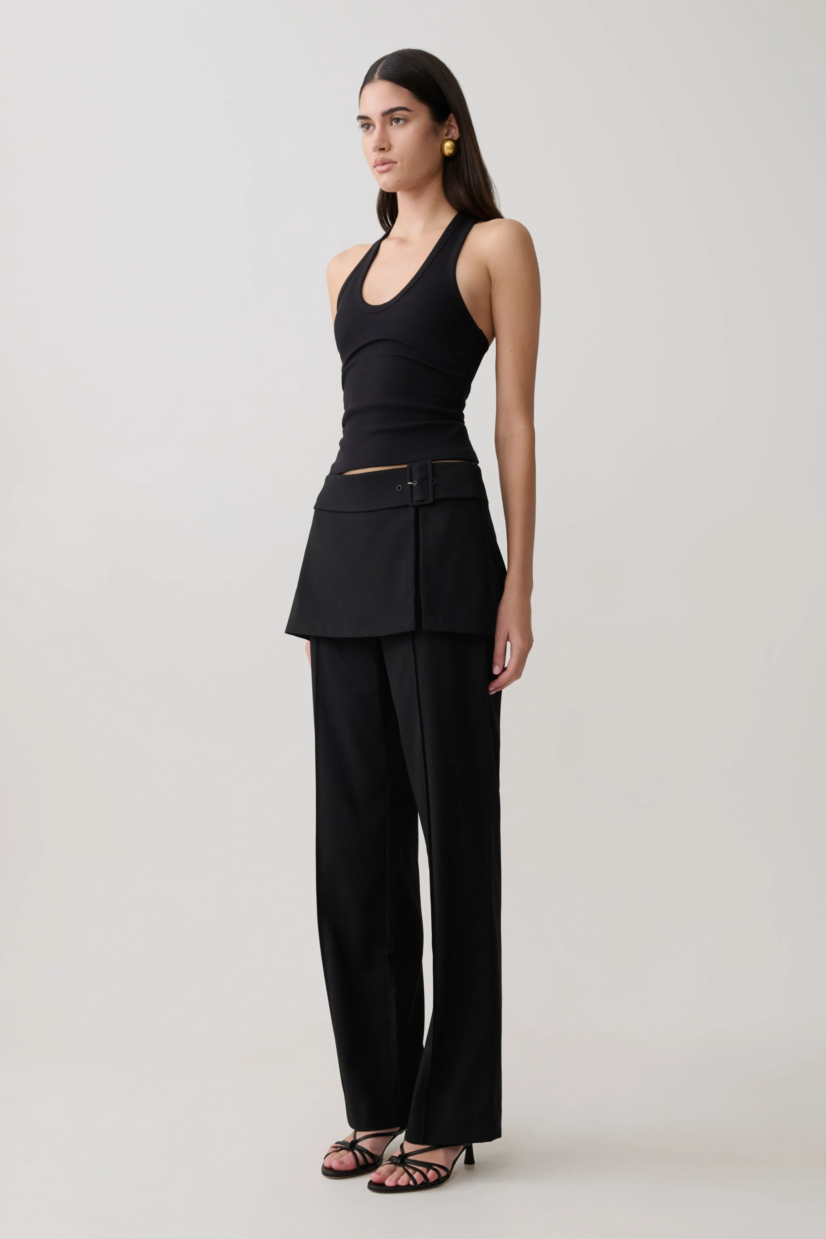 Actress Ribbed Tank - Black sold by Meshki product image thumbnail 5