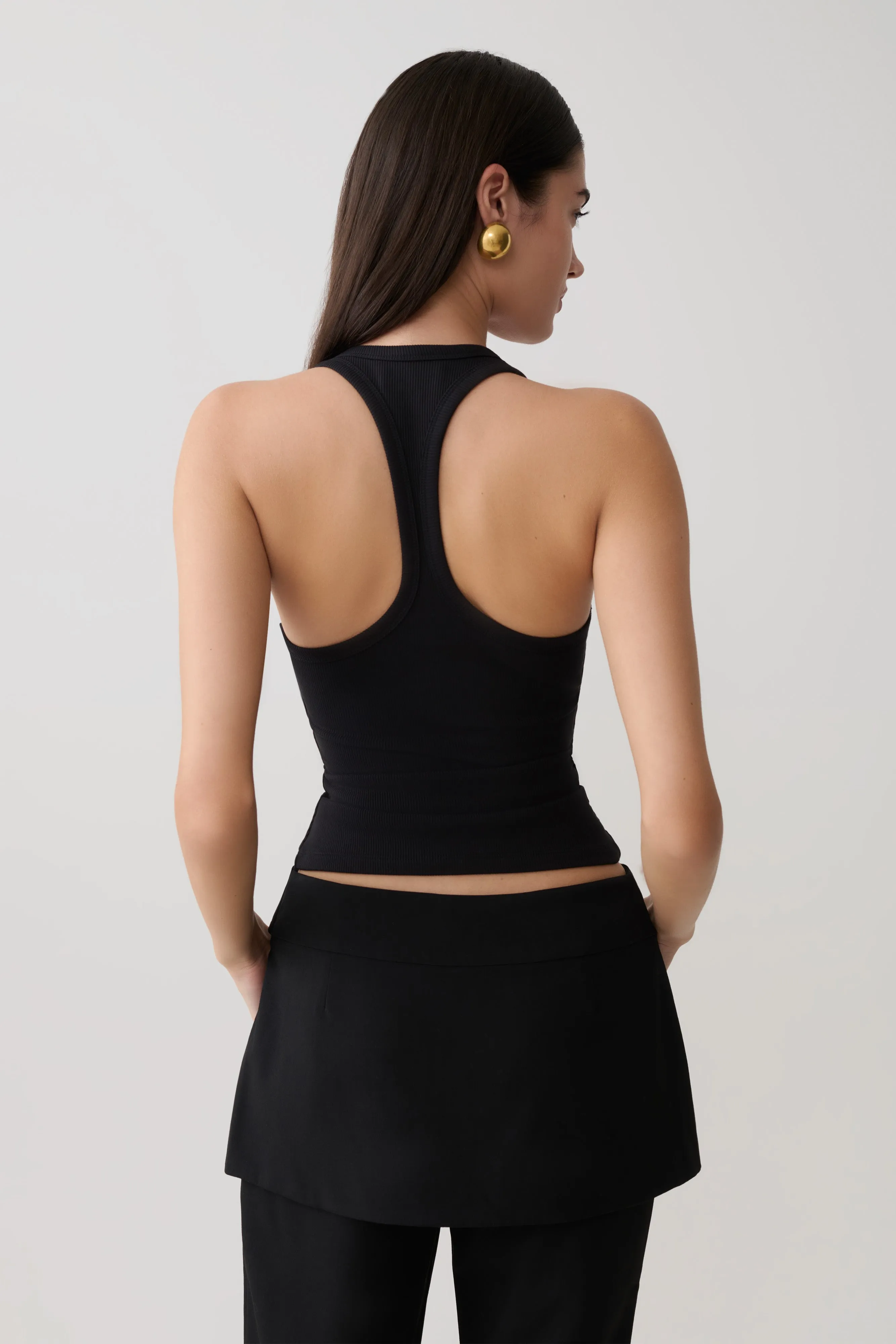 Actress Ribbed Tank - Black sold by Meshki product image thumbnail 2