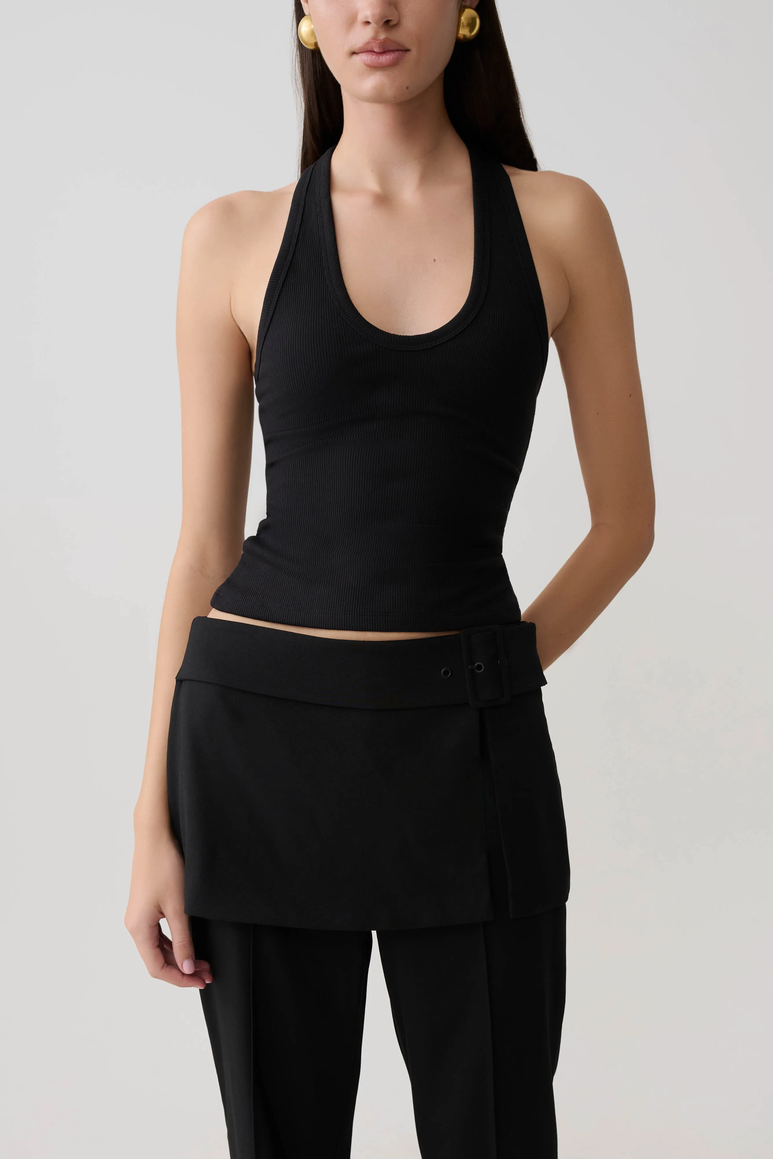Actress Ribbed Tank - Black sold by Meshki product image thumbnail 3