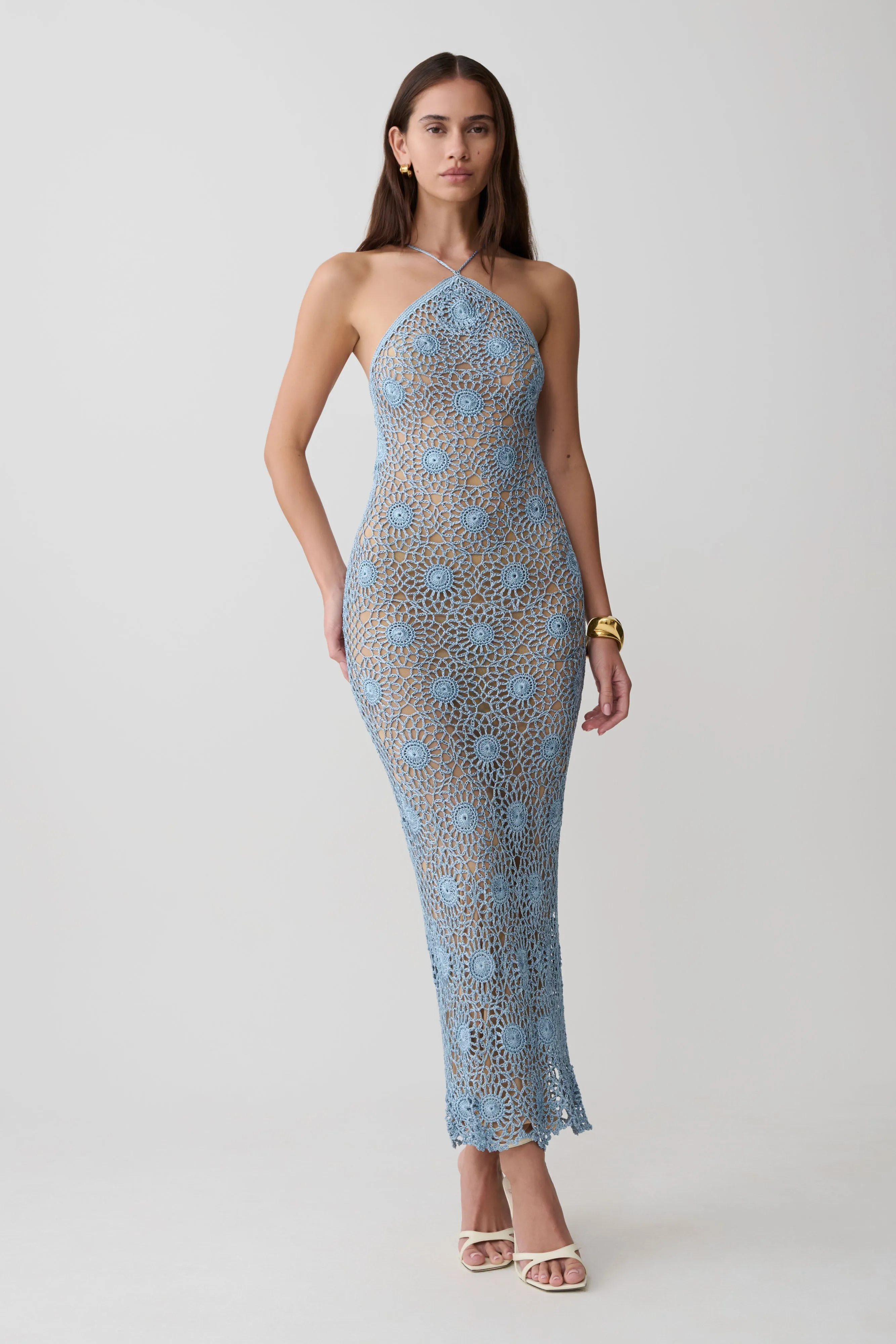 Sam Halter Hand Crochet Maxi Dress - Periwinkle sold by Meshki product image thumbnail 3
