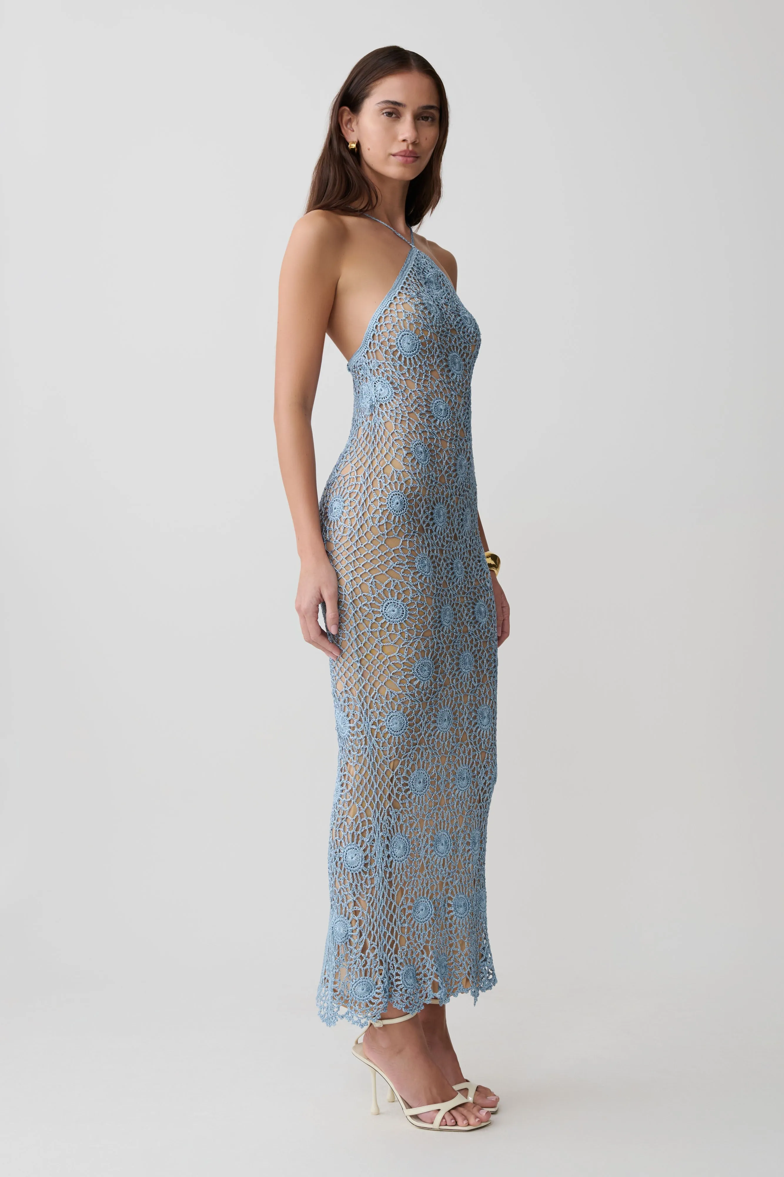 Sam Halter Hand Crochet Maxi Dress - Periwinkle sold by Meshki product image thumbnail 5