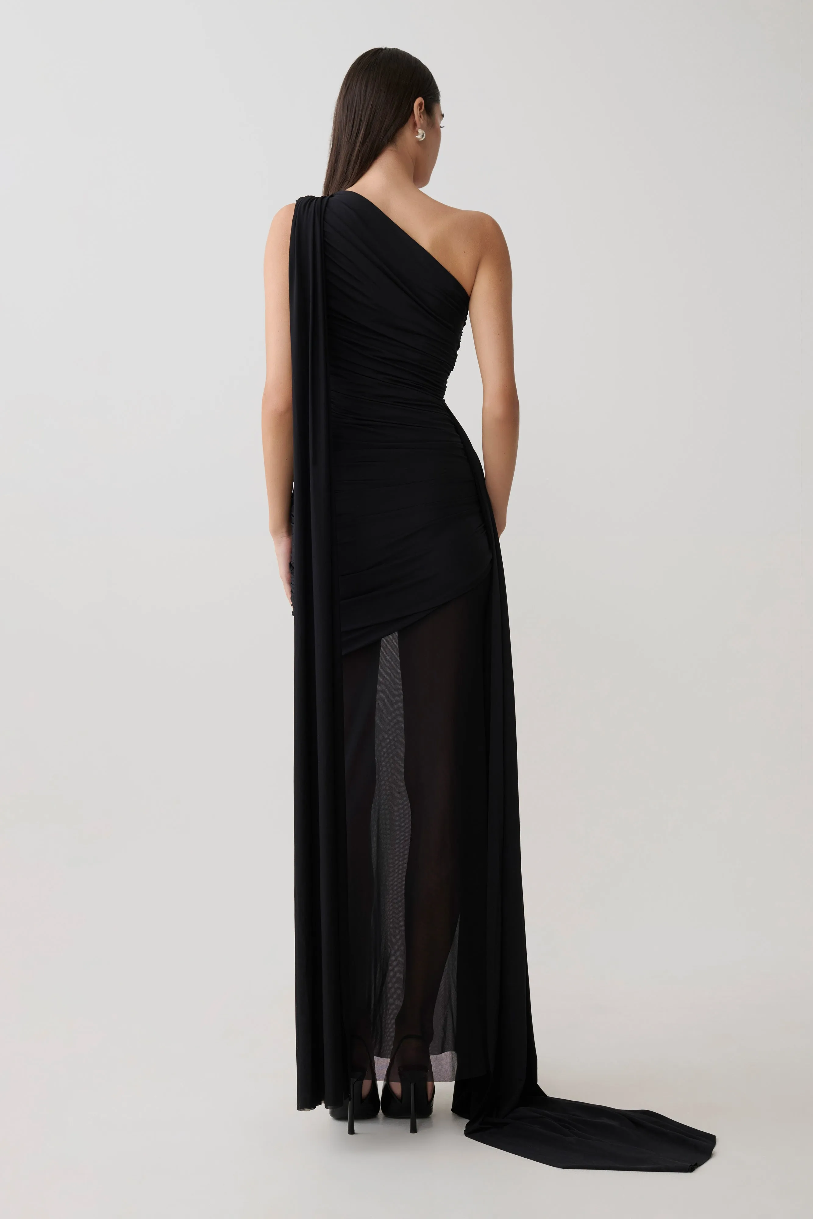 Asher Slinky One Shoulder Maxi Dress - Black sold by Meshki product image thumbnail 2