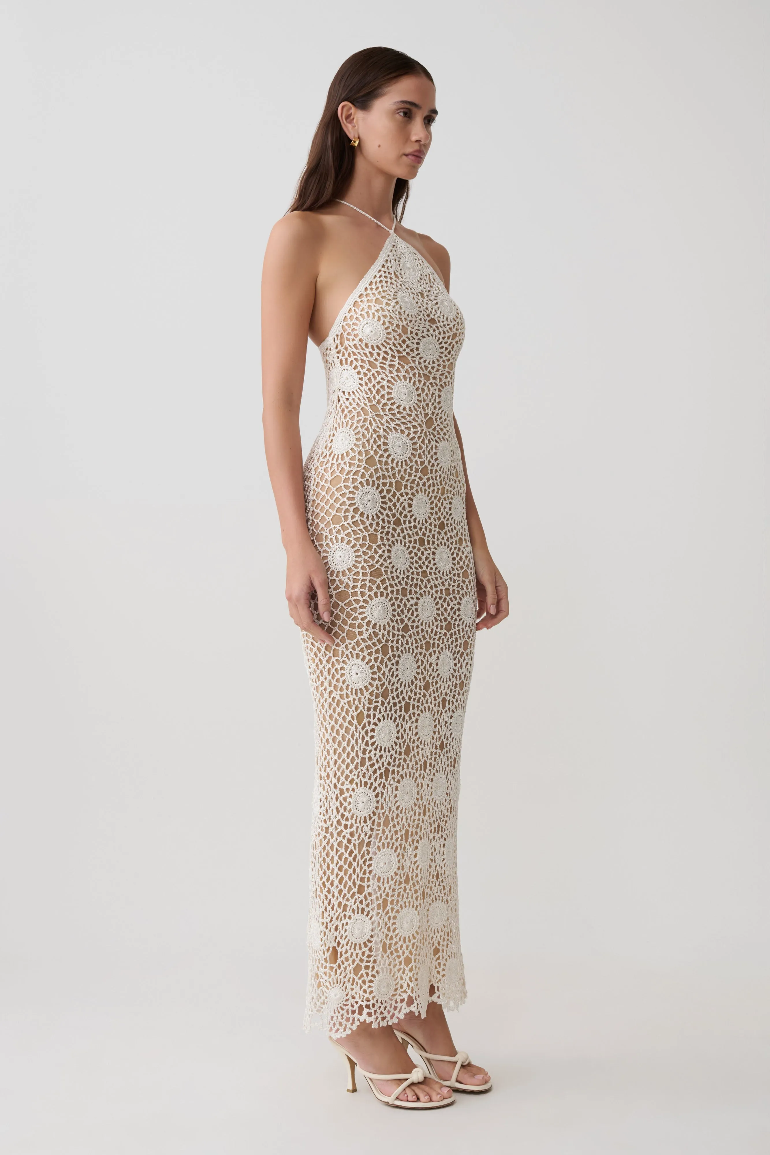 Sam Halter Hand Crochet Maxi Dress - Ivory sold by Meshki product image thumbnail 4