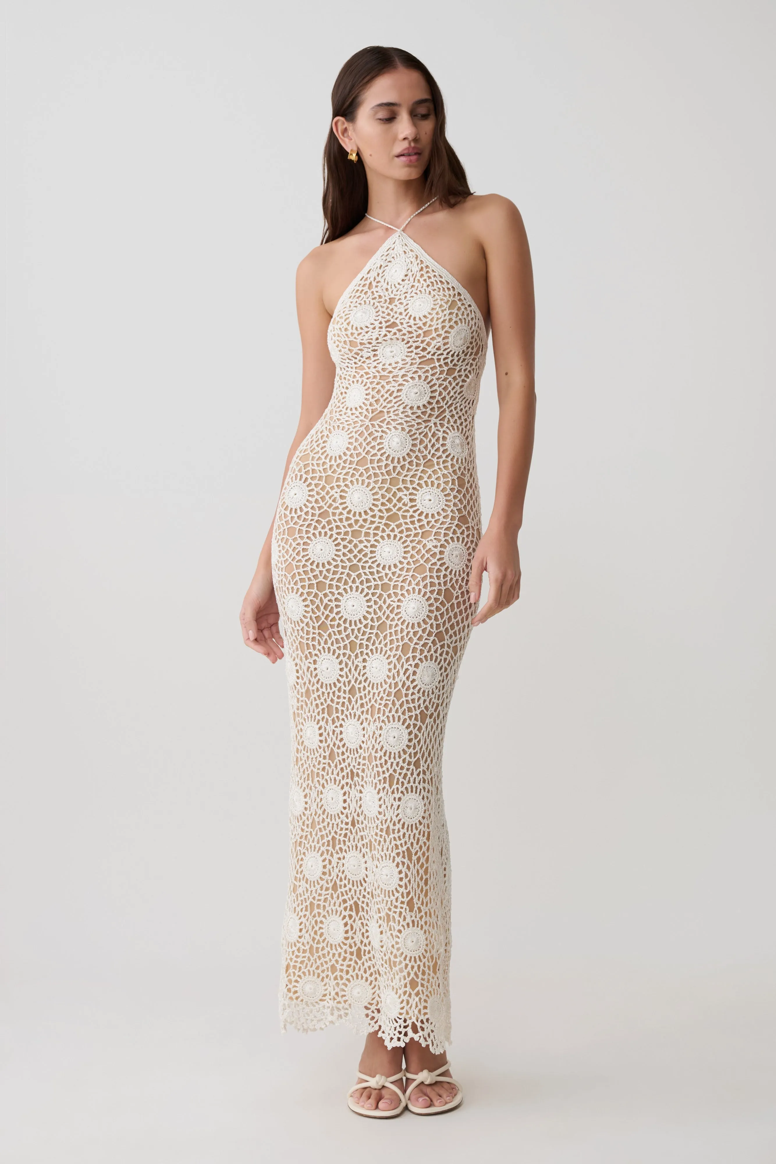 Sam Halter Hand Crochet Maxi Dress - Ivory sold by Meshki product image thumbnail 5