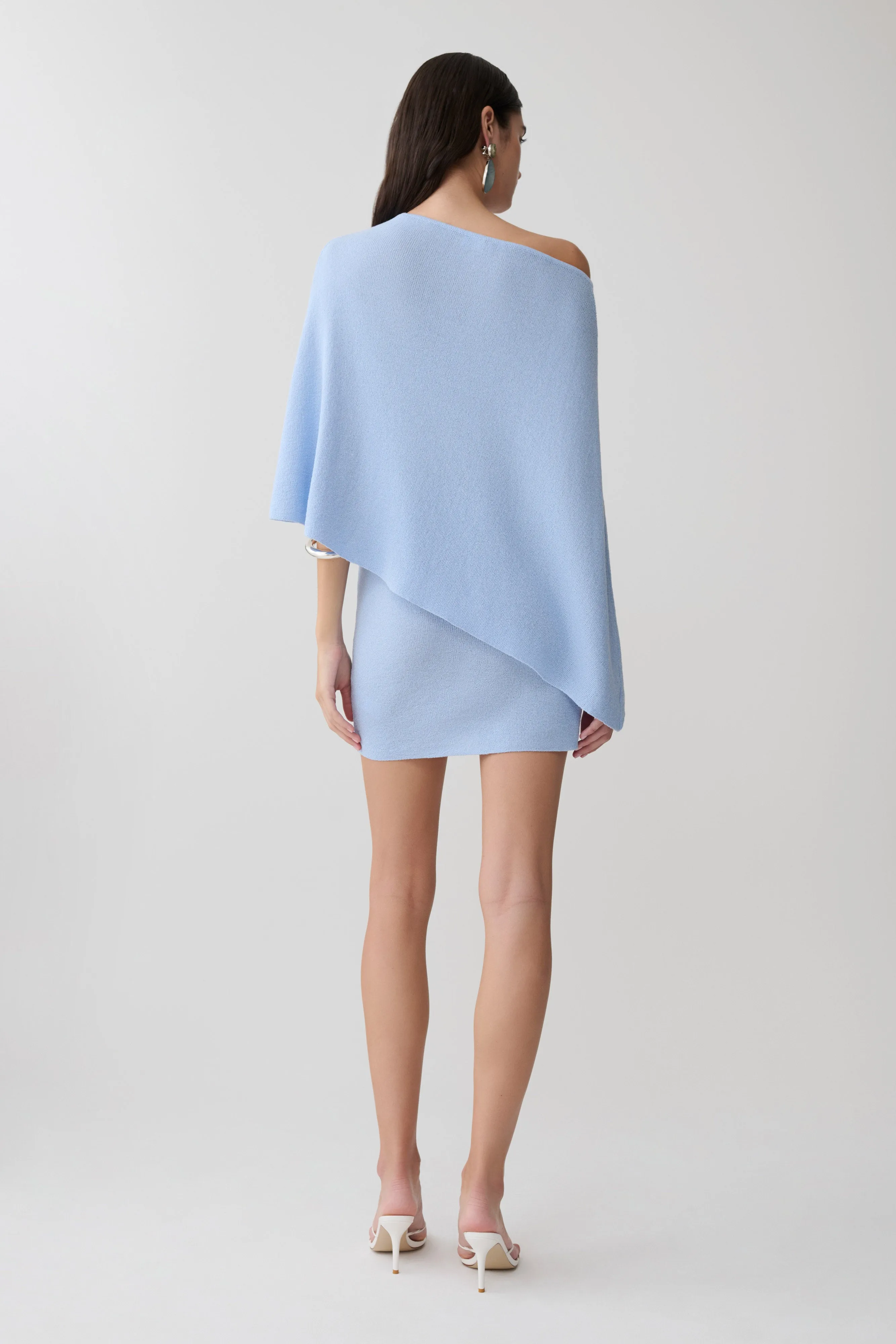 Loura Mid Rise Knit Mini Skirt - Cornflower Blue sold by Meshki product image thumbnail 2
