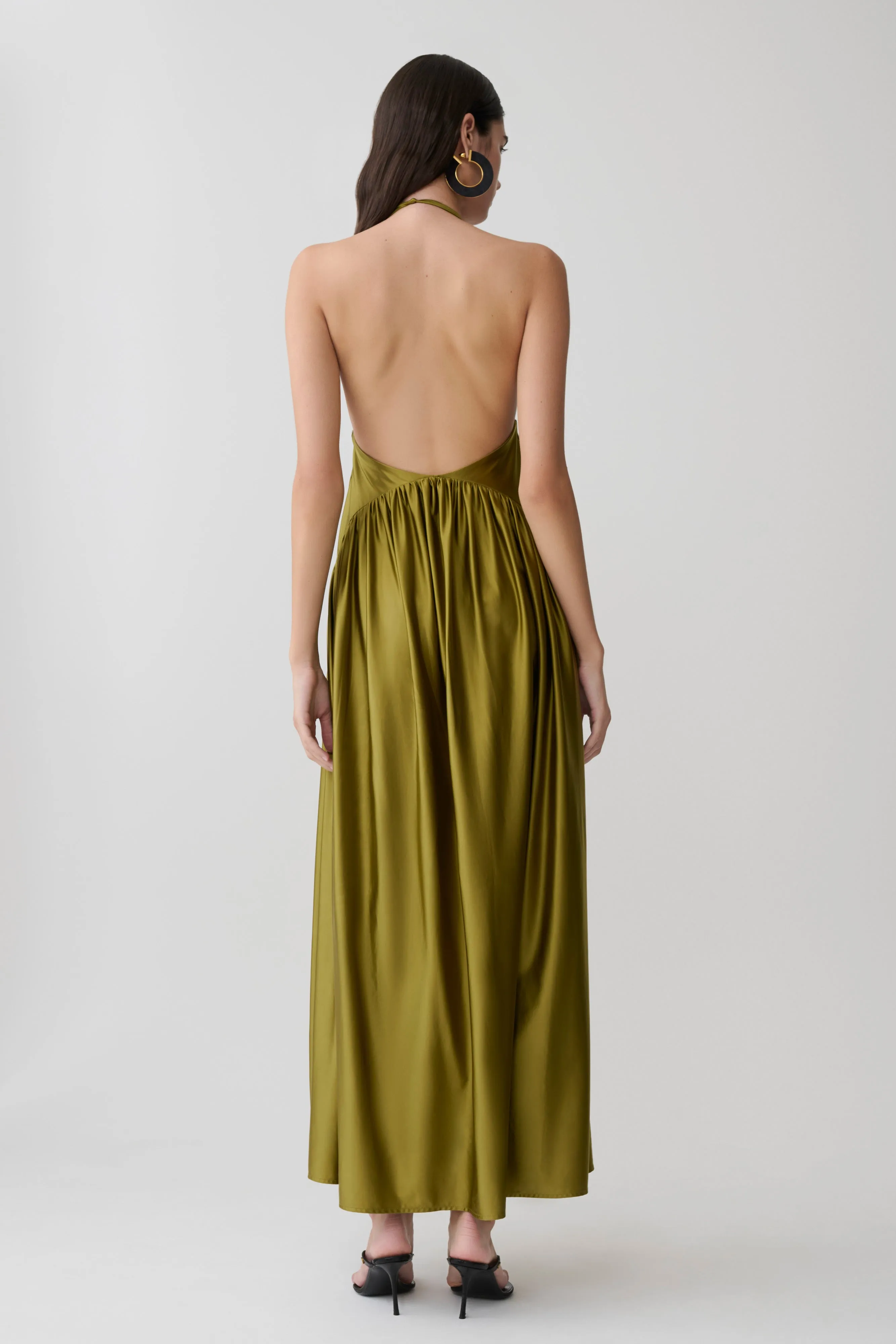 Cypress Halter Maxi Dress - Olive sold by Meshki product image thumbnail 2