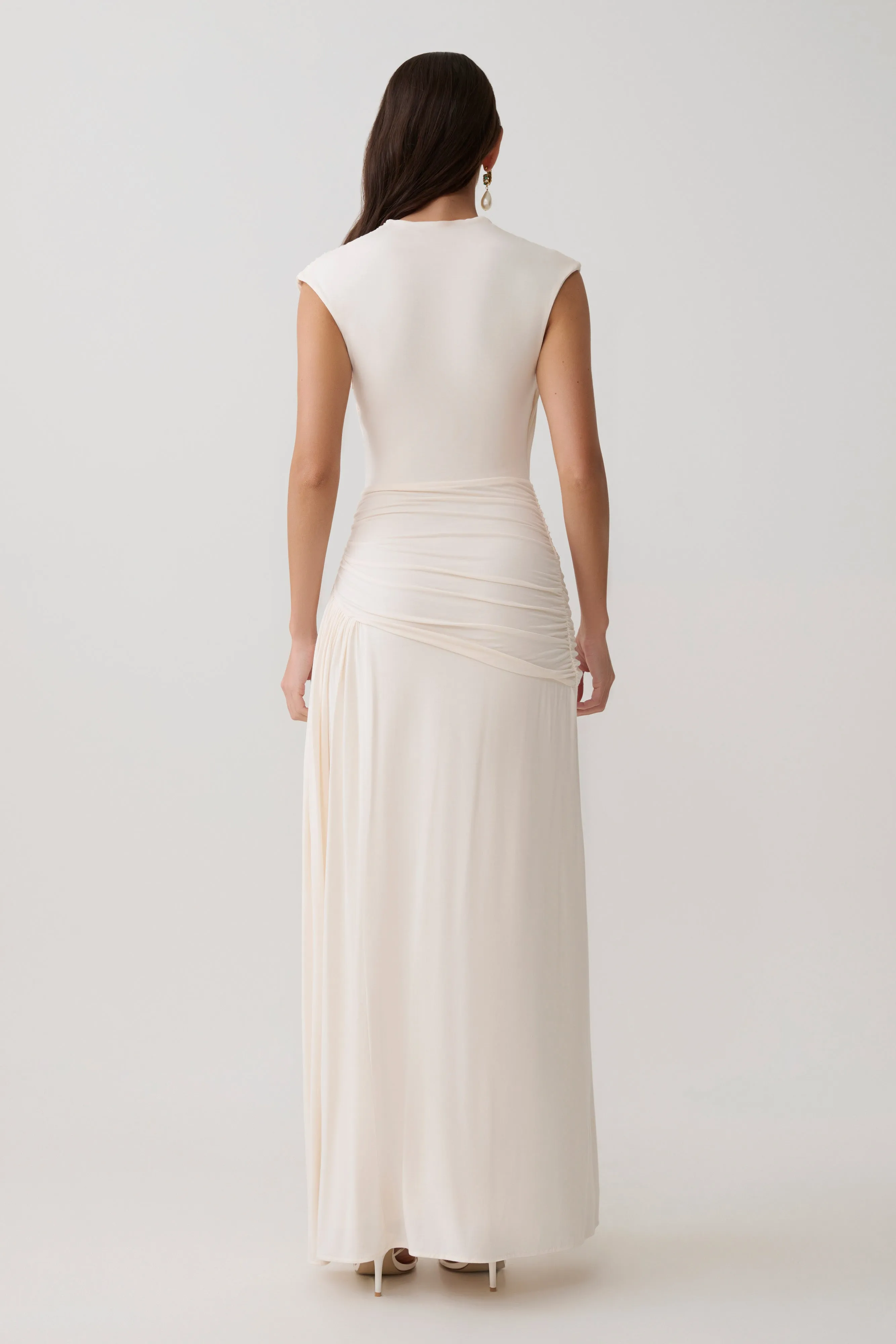 Winslow Cross Over Modal Maxi Dress - Ivory sold by Meshki product image thumbnail 2
