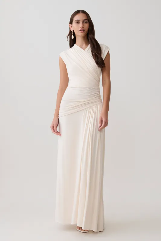 Winslow Cross Over Modal Maxi Dress - Ivory made by Meshki
