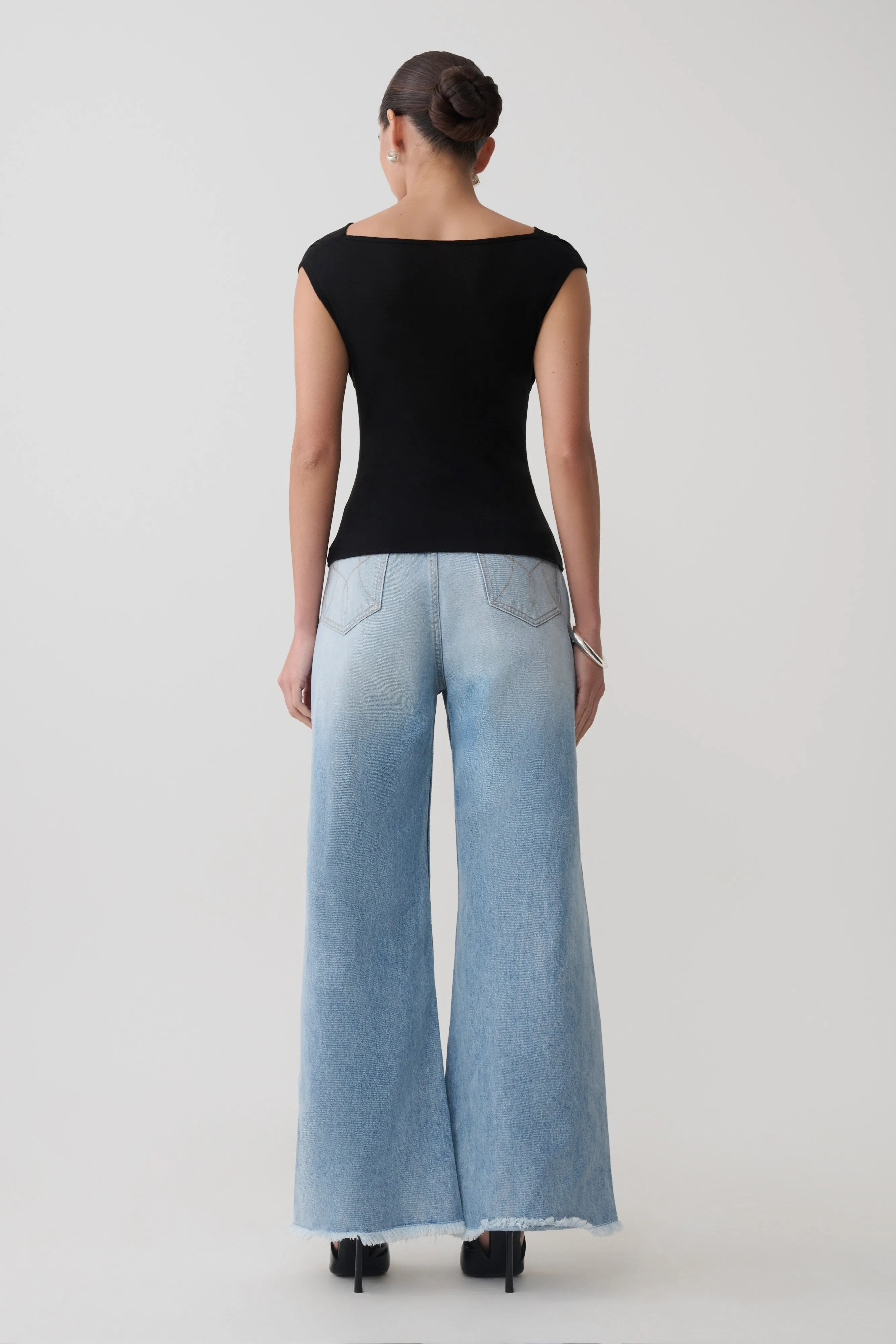 Ciaran Sleeveless Sheer Top - Black sold by Meshki product image thumbnail 5