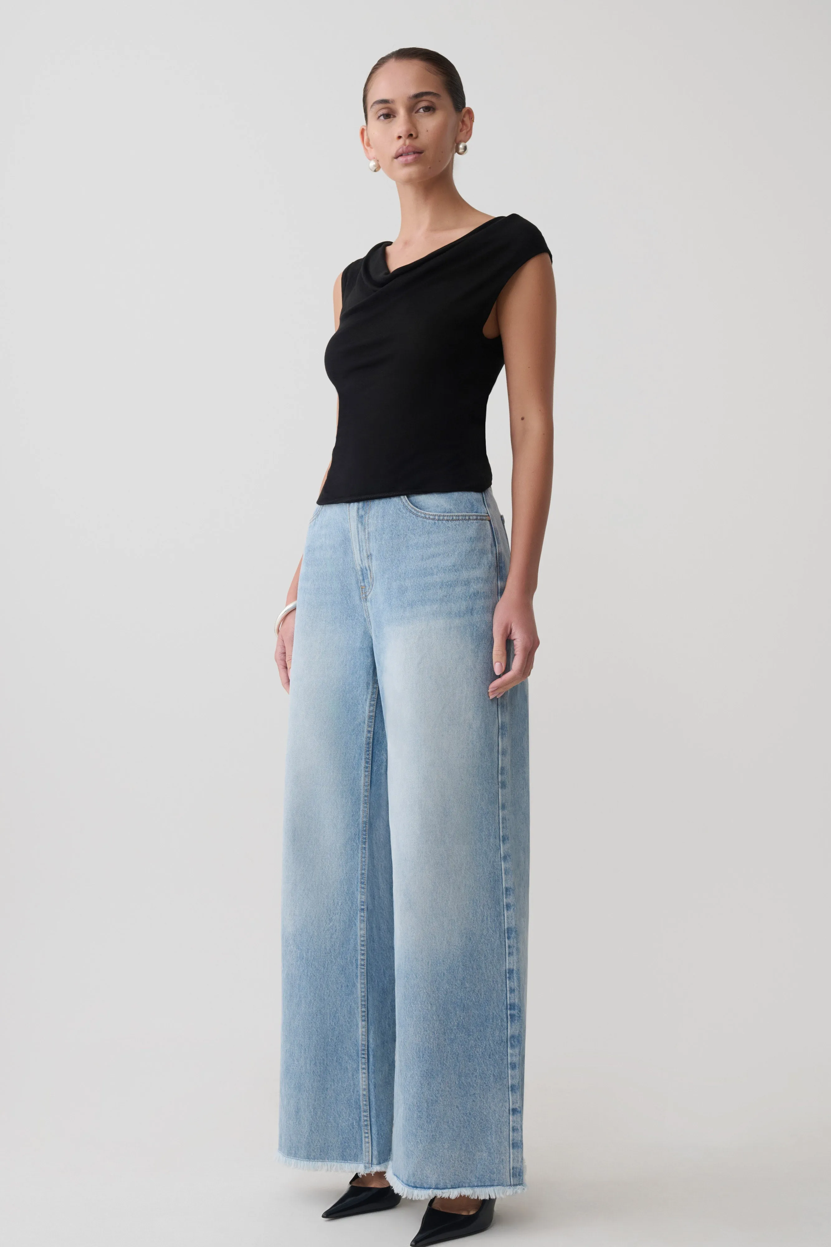 Ciaran Sleeveless Sheer Top - Black sold by Meshki product image thumbnail 4