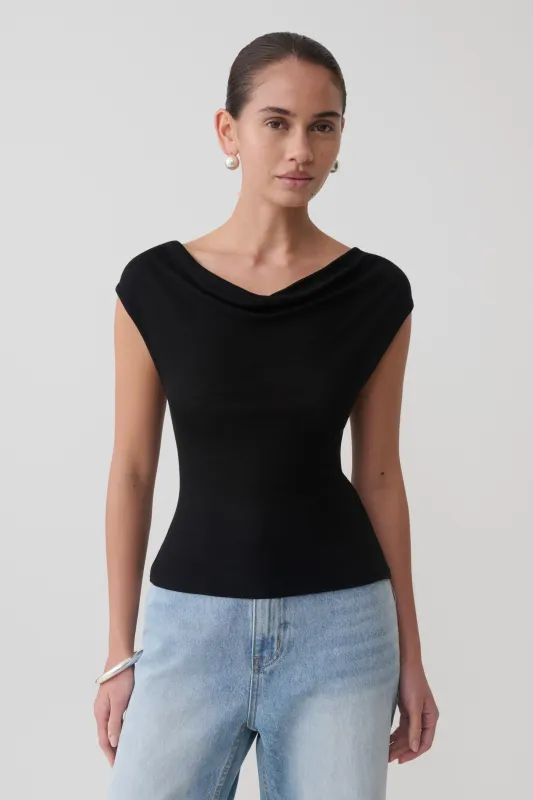 Ciaran Sleeveless Sheer Top - Black made by Meshki