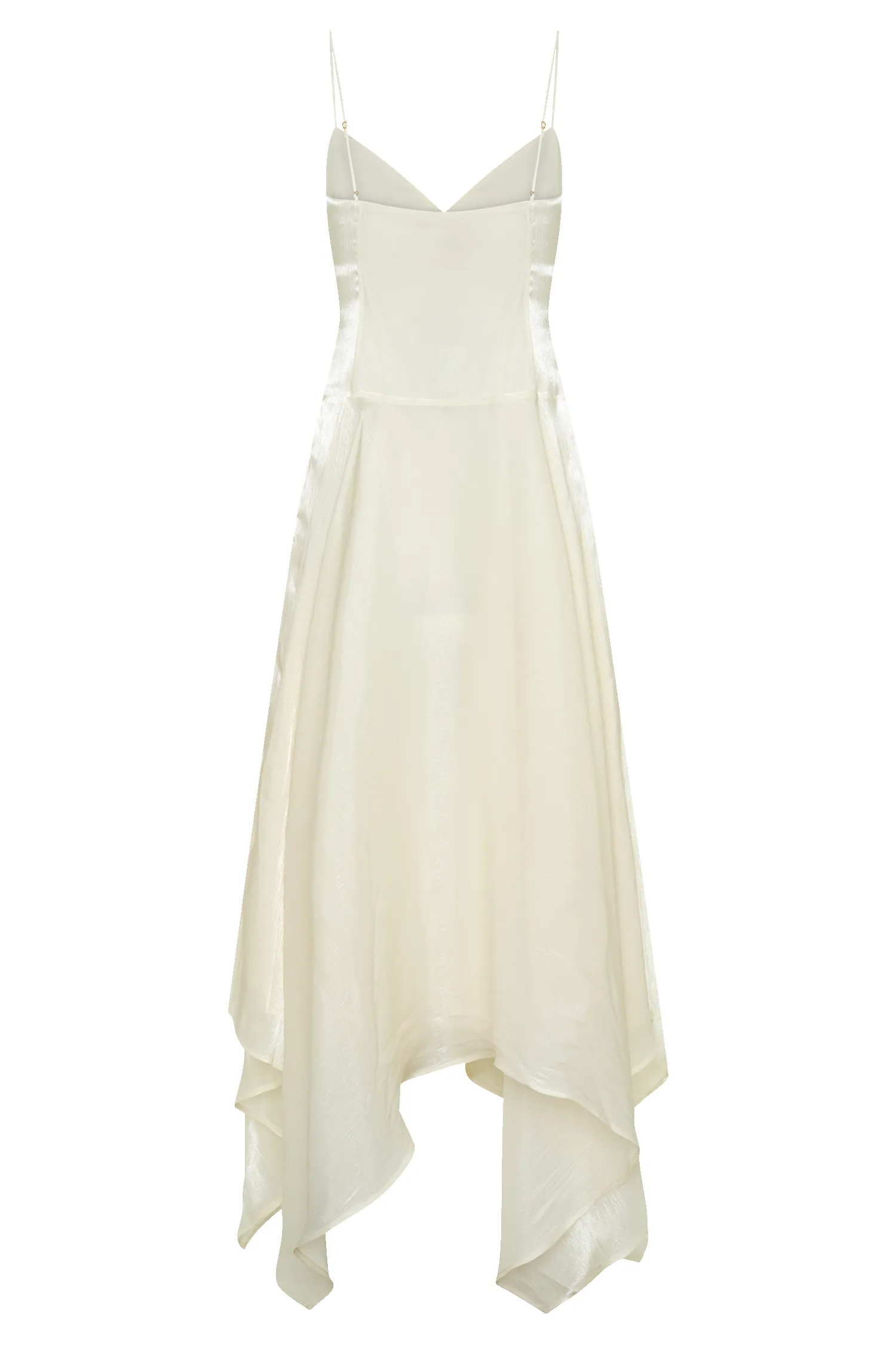 Naomi Satin Asymmetric Hem Maxi Dress - Ivory sold by Meshki product image thumbnail 5
