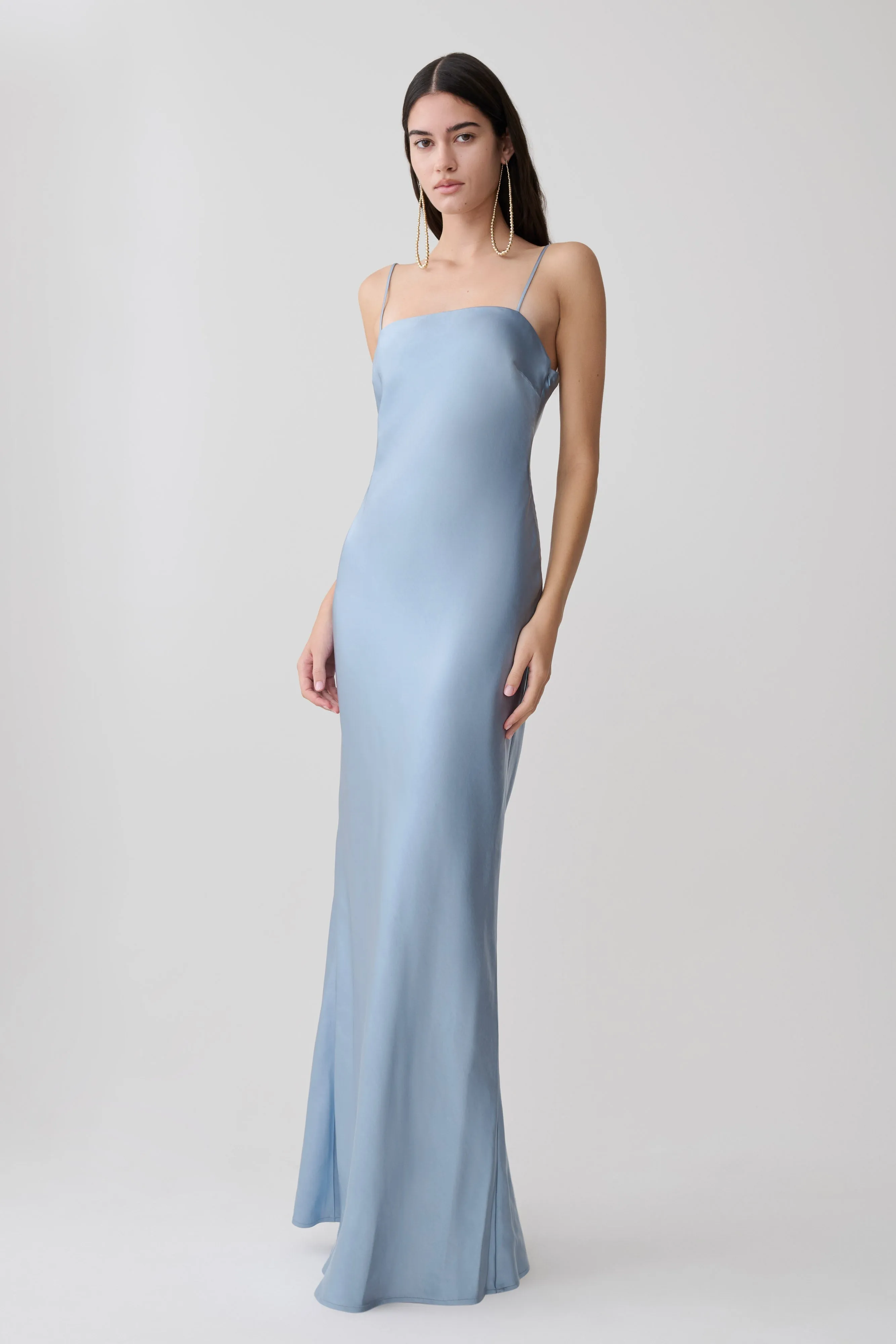 Martinne Chiffon Cape Maxi Dress - Arctic Blue sold by Meshki product image thumbnail 4