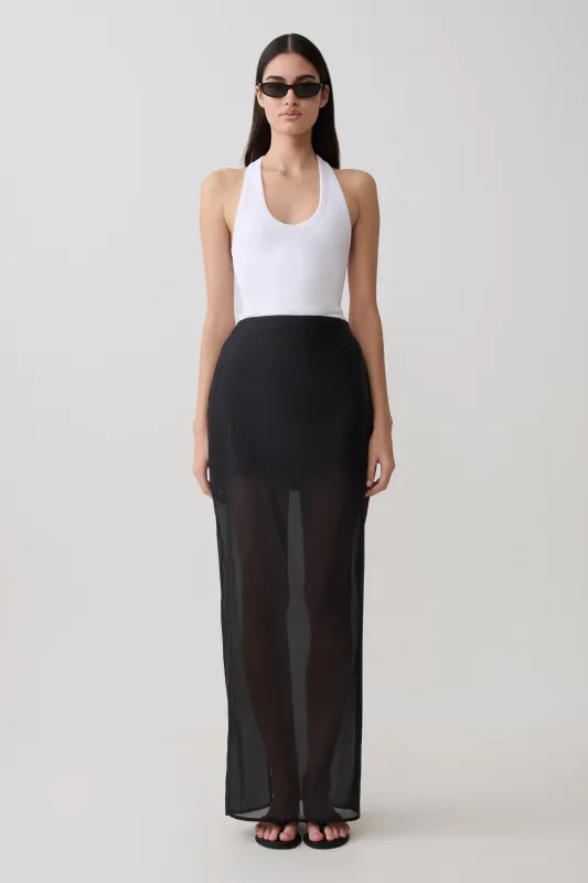 Ximena Organza Maxi Skirt - Black made by Meshki