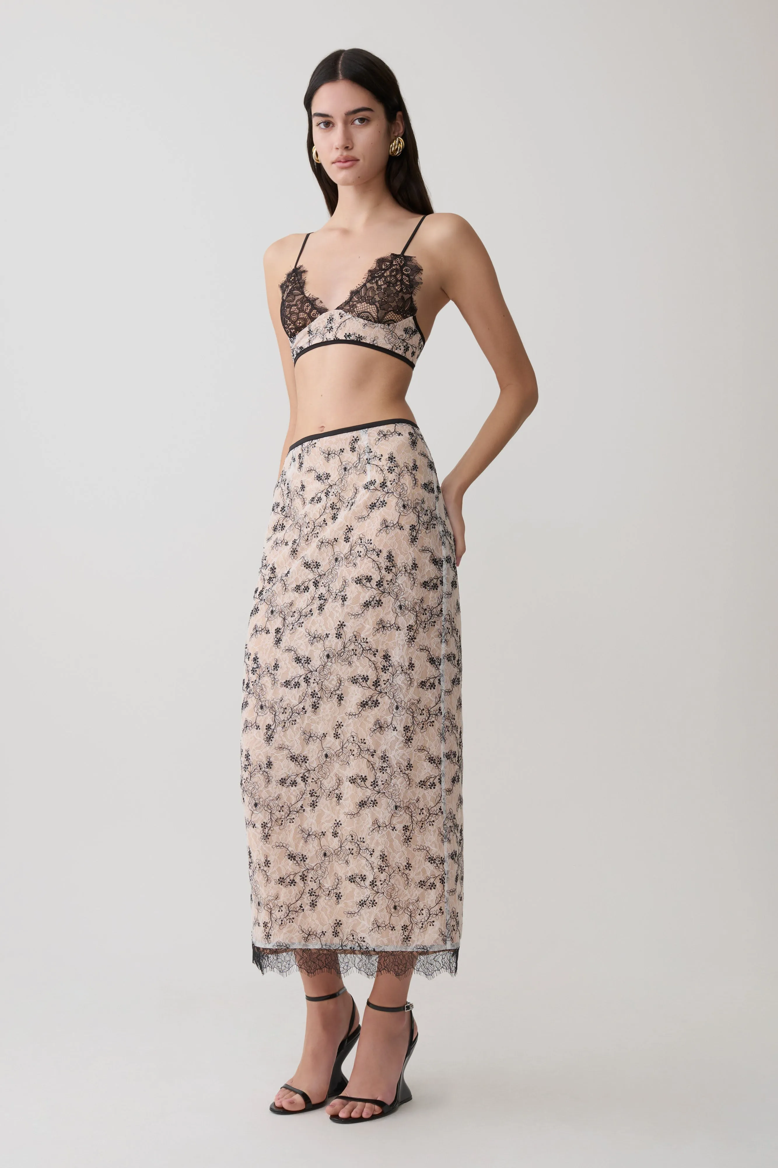 Kimberly Lace Sleeveless Crop Top - Nude Lace sold by Meshki product image thumbnail 5