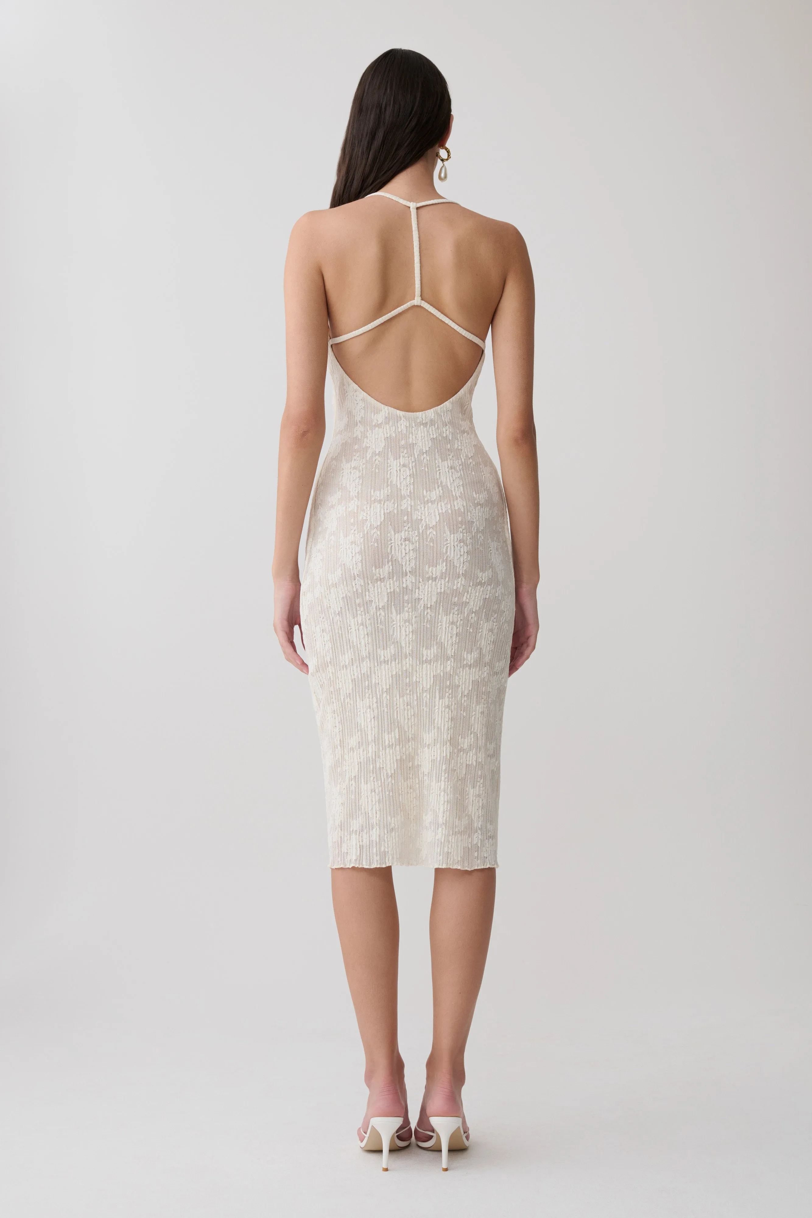 Ambrose Lace Midi Dress - Ivory sold by Meshki product image thumbnail 4