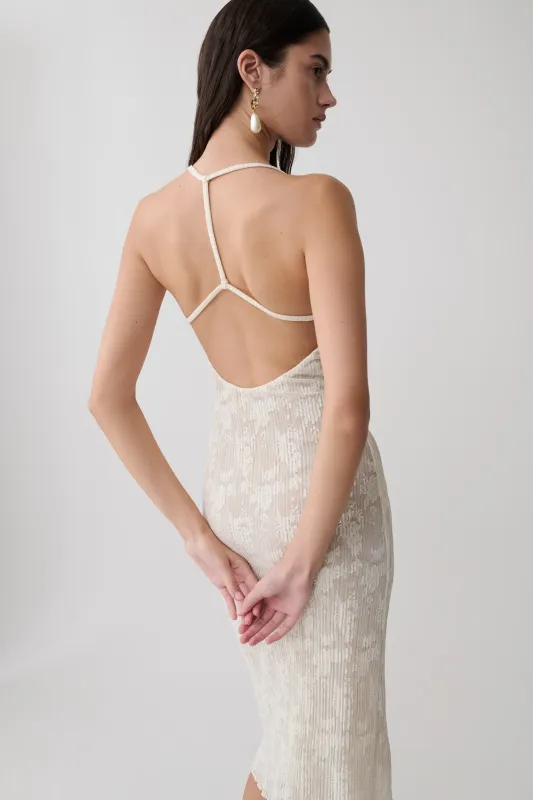 Ambrose Lace Midi Dress - Ivory made by Meshki