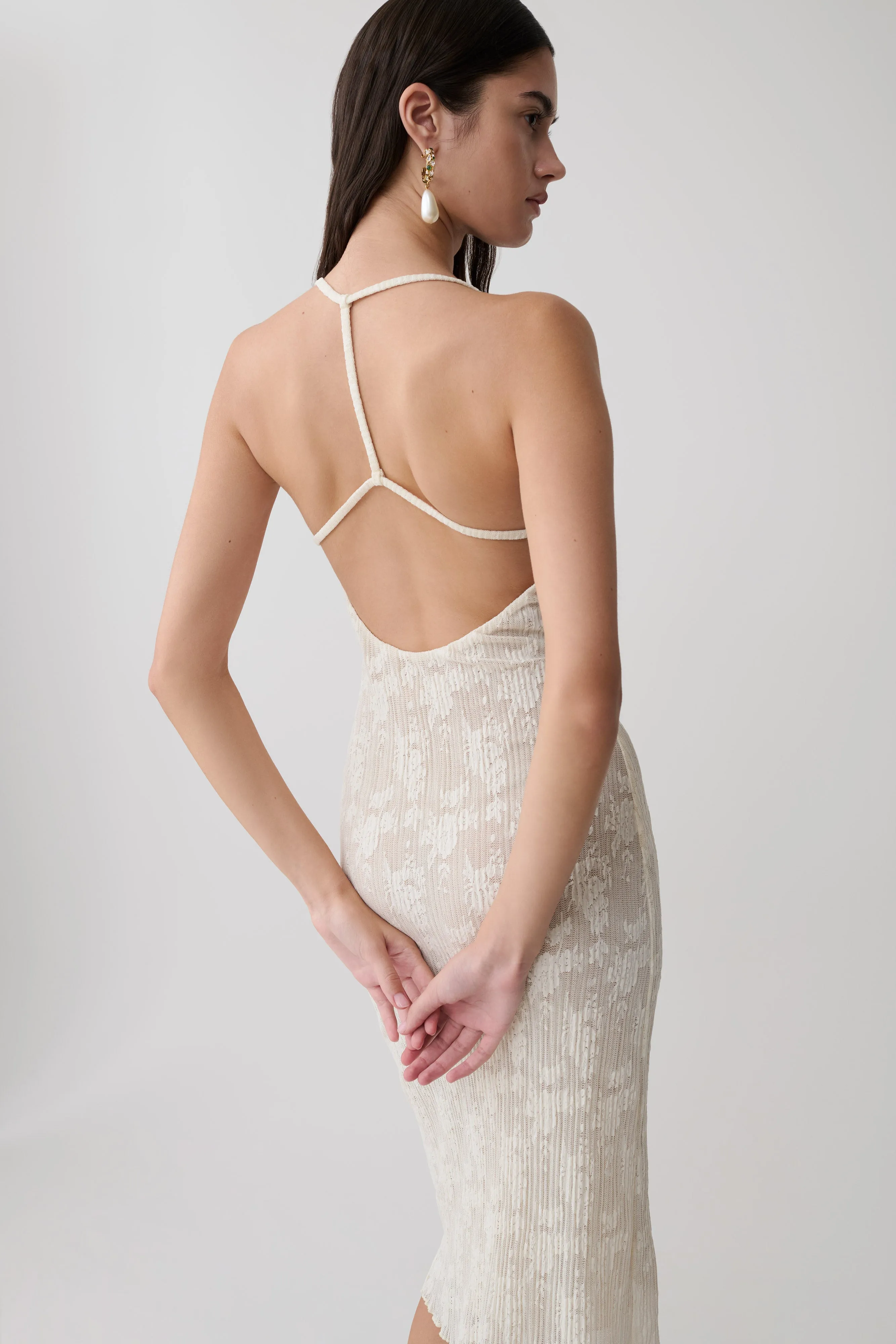 Ambrose Lace Midi Dress - Ivory sold by Meshki