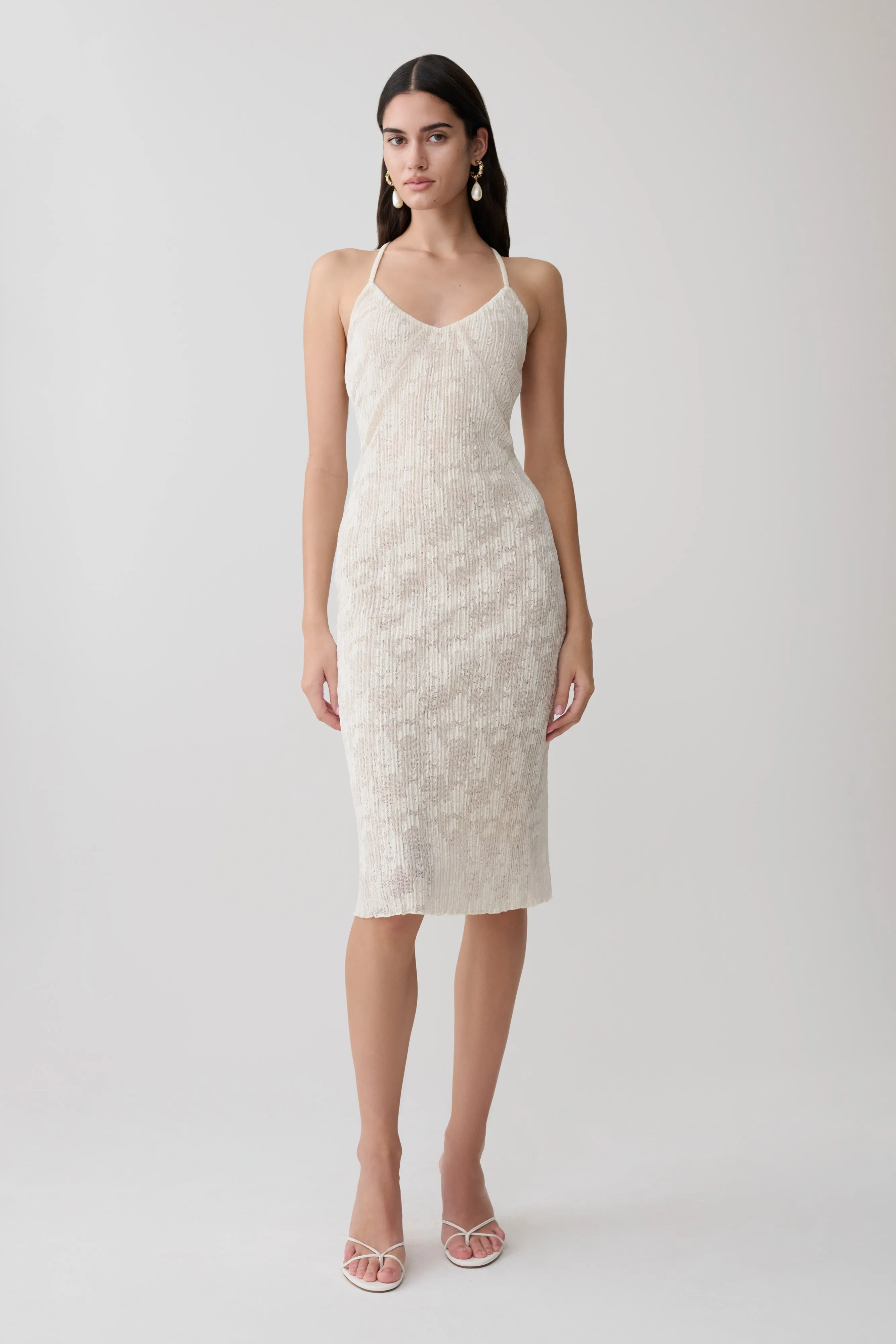 Ambrose Lace Midi Dress - Ivory sold by Meshki product image thumbnail 5
