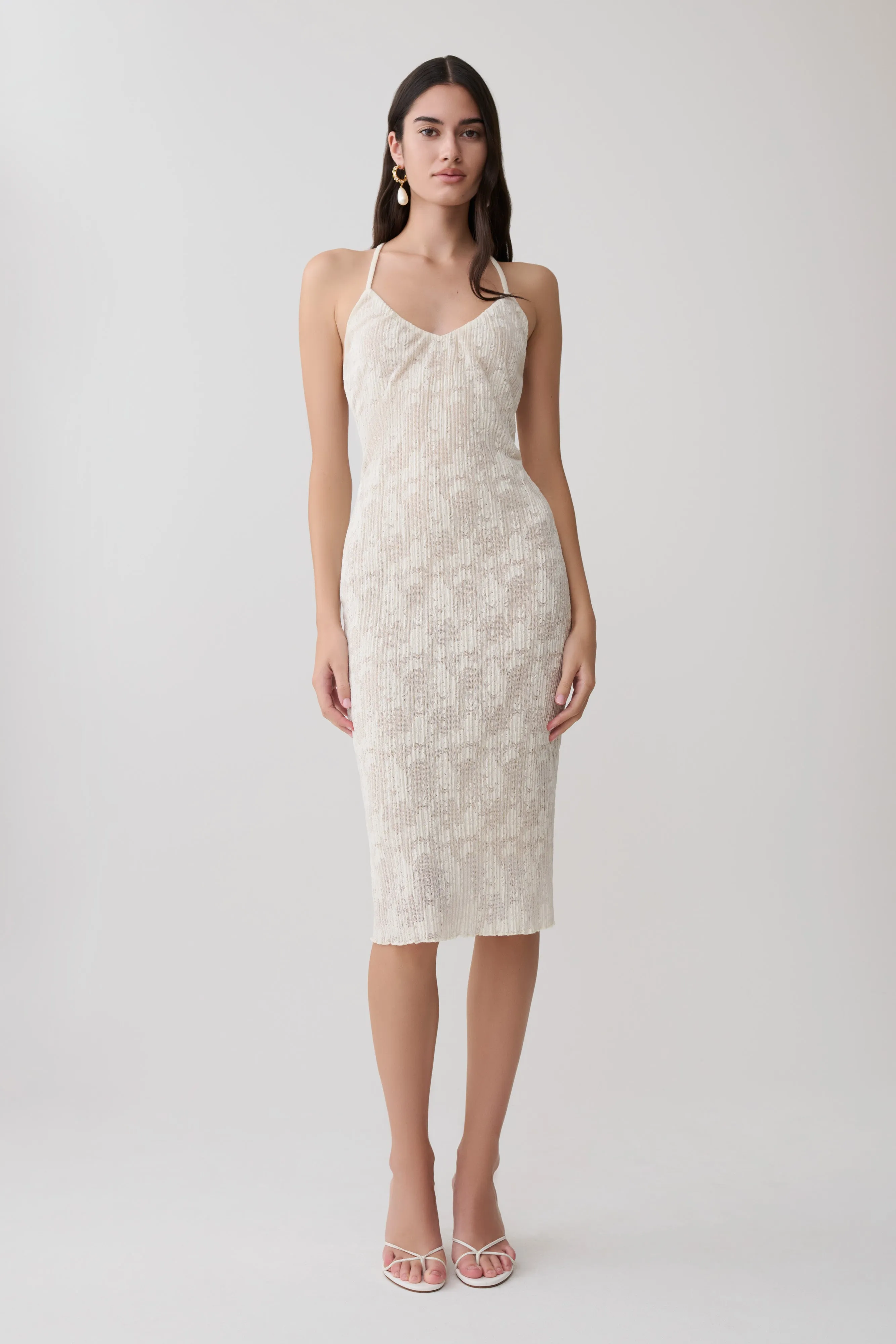 Ambrose Lace Midi Dress - Ivory sold by Meshki product image thumbnail 2