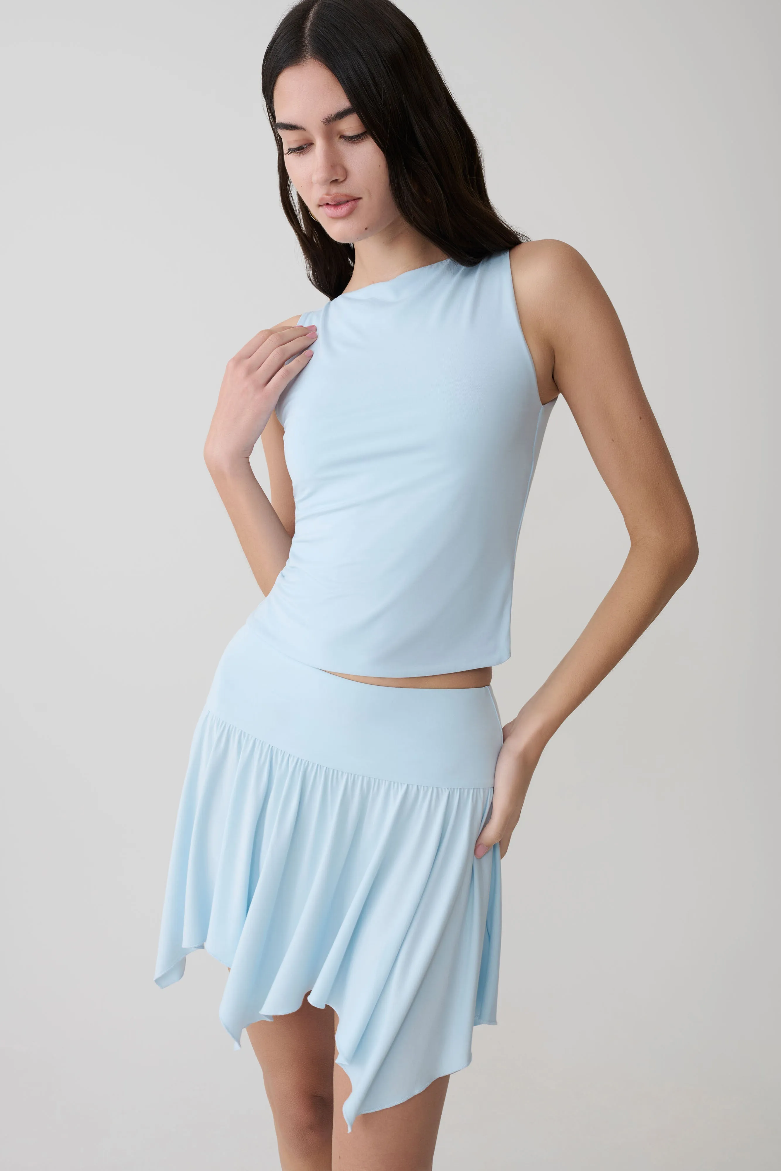 Nicolette Sleeveless Tank Top - Pale Blue sold by Meshki product image thumbnail 3