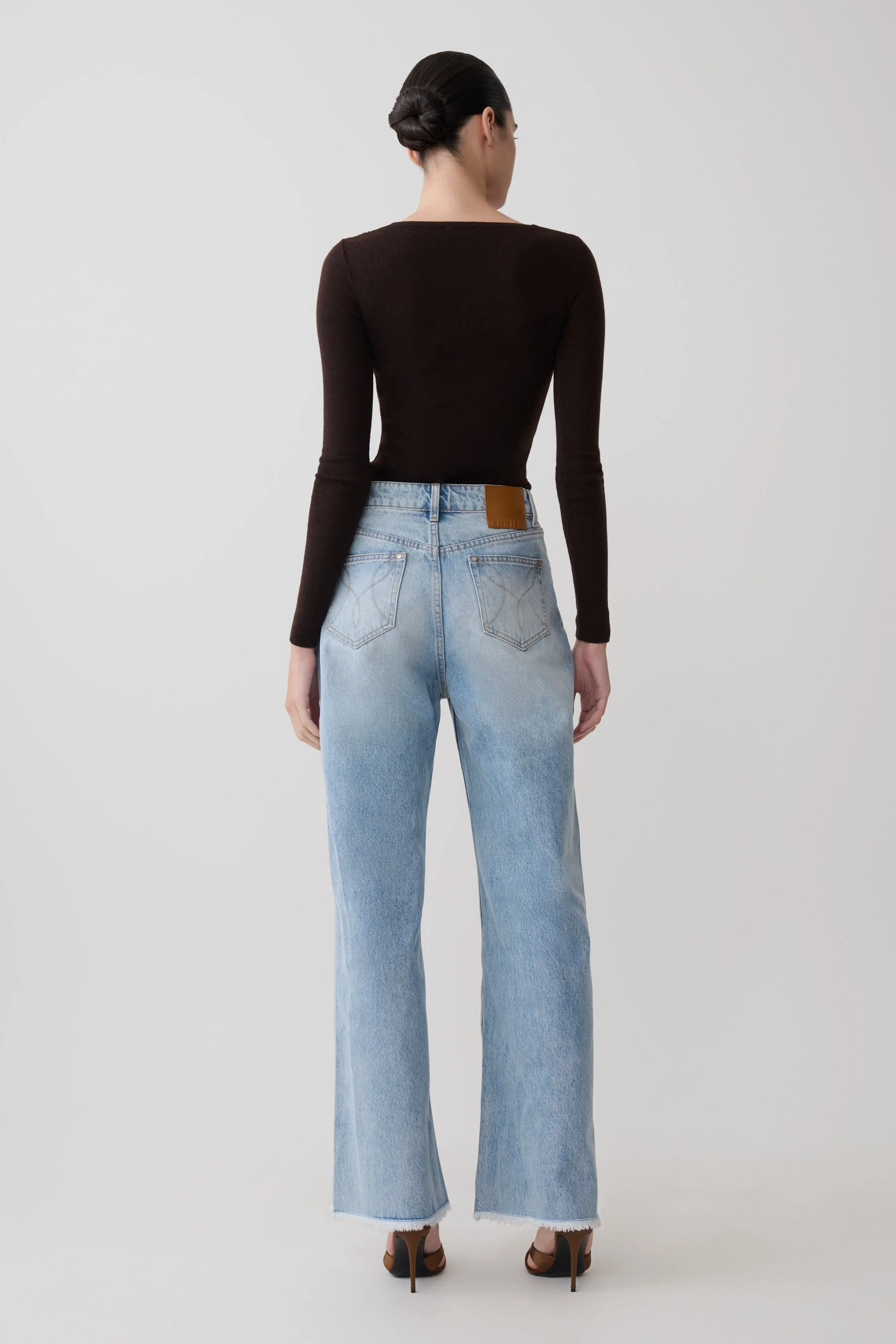 Culver Draped Twist Knit Top - Chocolate sold by Meshki product image thumbnail 5