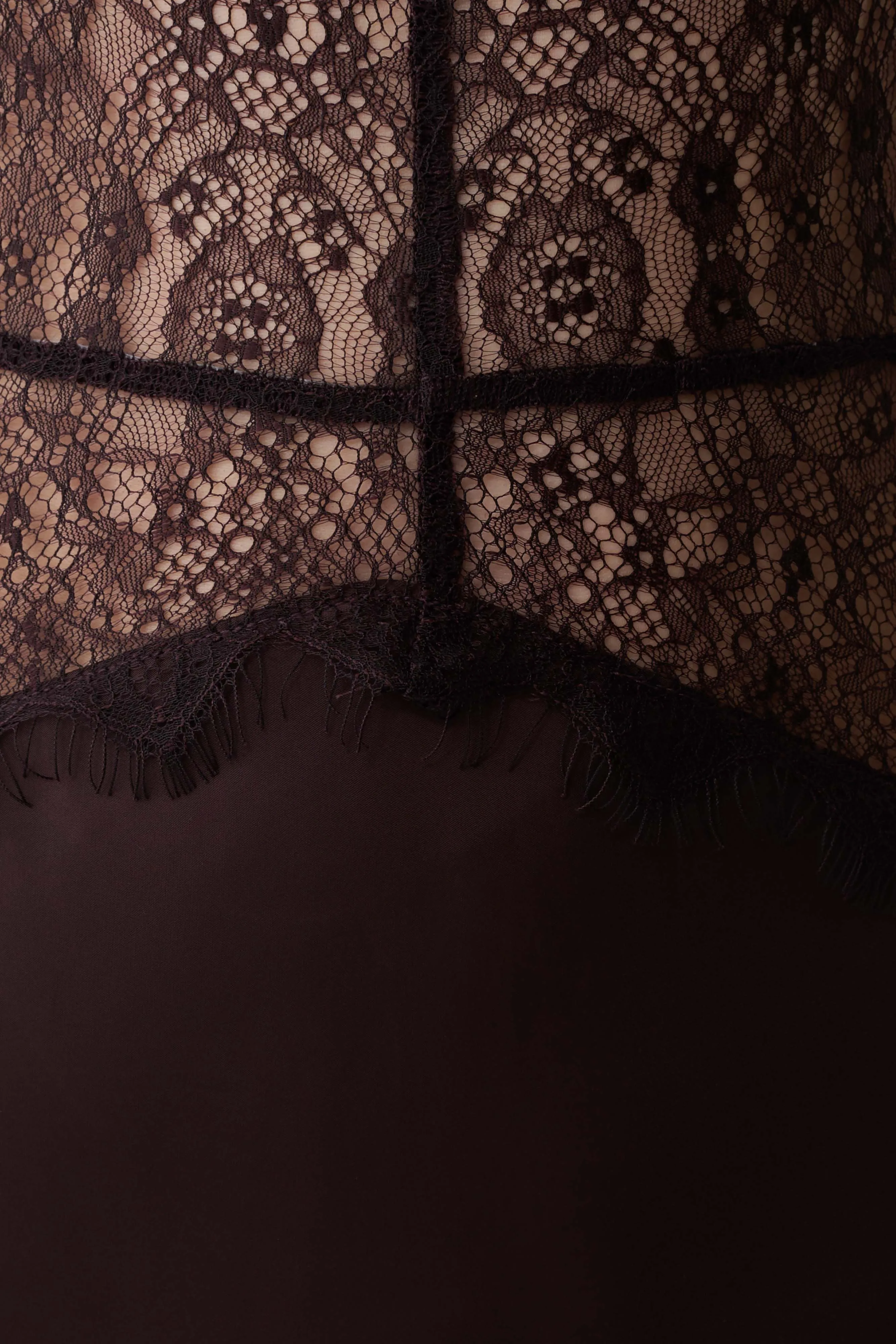 Dinah Lace And Satin Maxi Dress - Chocolate sold by Meshki product image thumbnail 5