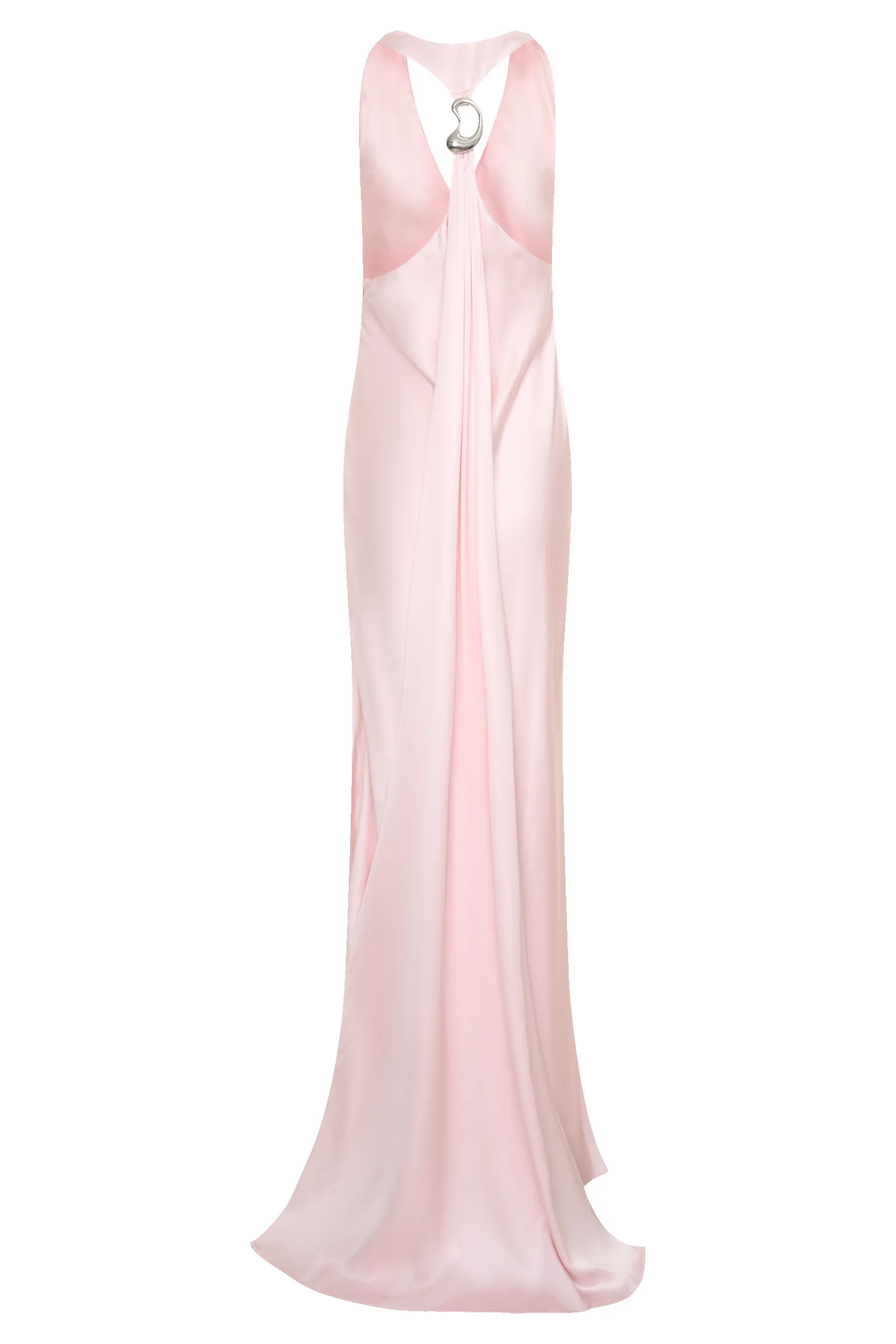 Winnie Halter Satin Maxi Dress With Hardware - Pale Pink sold by Meshki product image thumbnail 3